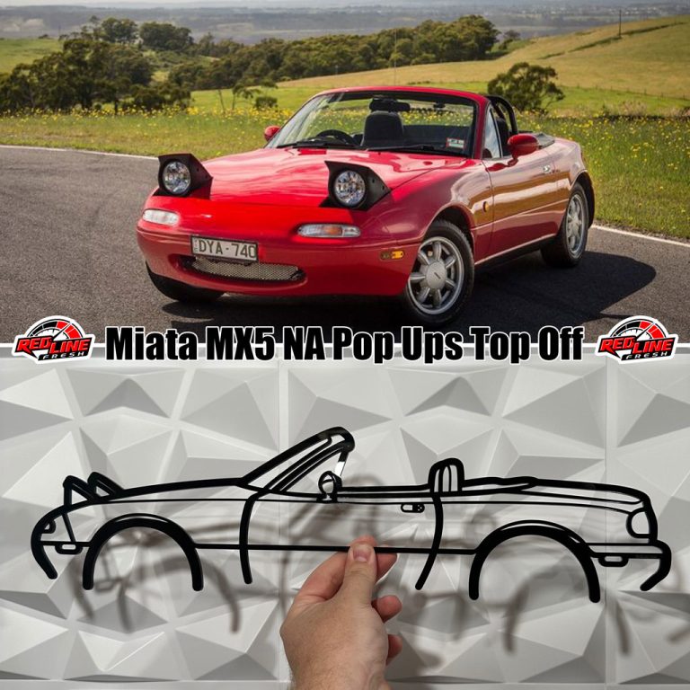 Miata MX5 NA Pop Ups Top Off Silhouette Line Wall Art (Video Inside ...