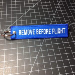 REMOVE BEFORE FLIGHT – Blue Keychain