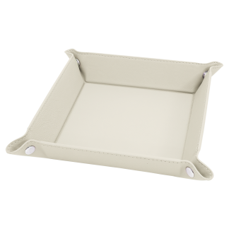 White to Black Leatherette Snap Tray