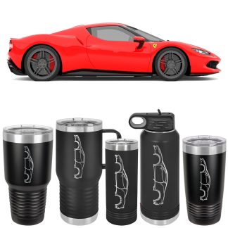 Ferrari 296 GTB Silhouette Drinkware - Tumbler and Water Bottle Styles Available!