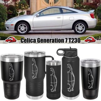 Celica Generation 7 T230 Silhouette Drinkware - Tumbler and Water Bottle Styles Available!