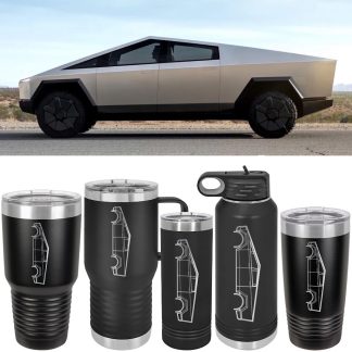 Cybertruck Silhouette Drinkware - Tumbler and Water Bottle Styles Available!