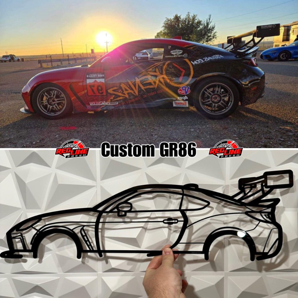 Custom GR86 With Big Wing Silhouette Line Wall Art (Video Inside ...