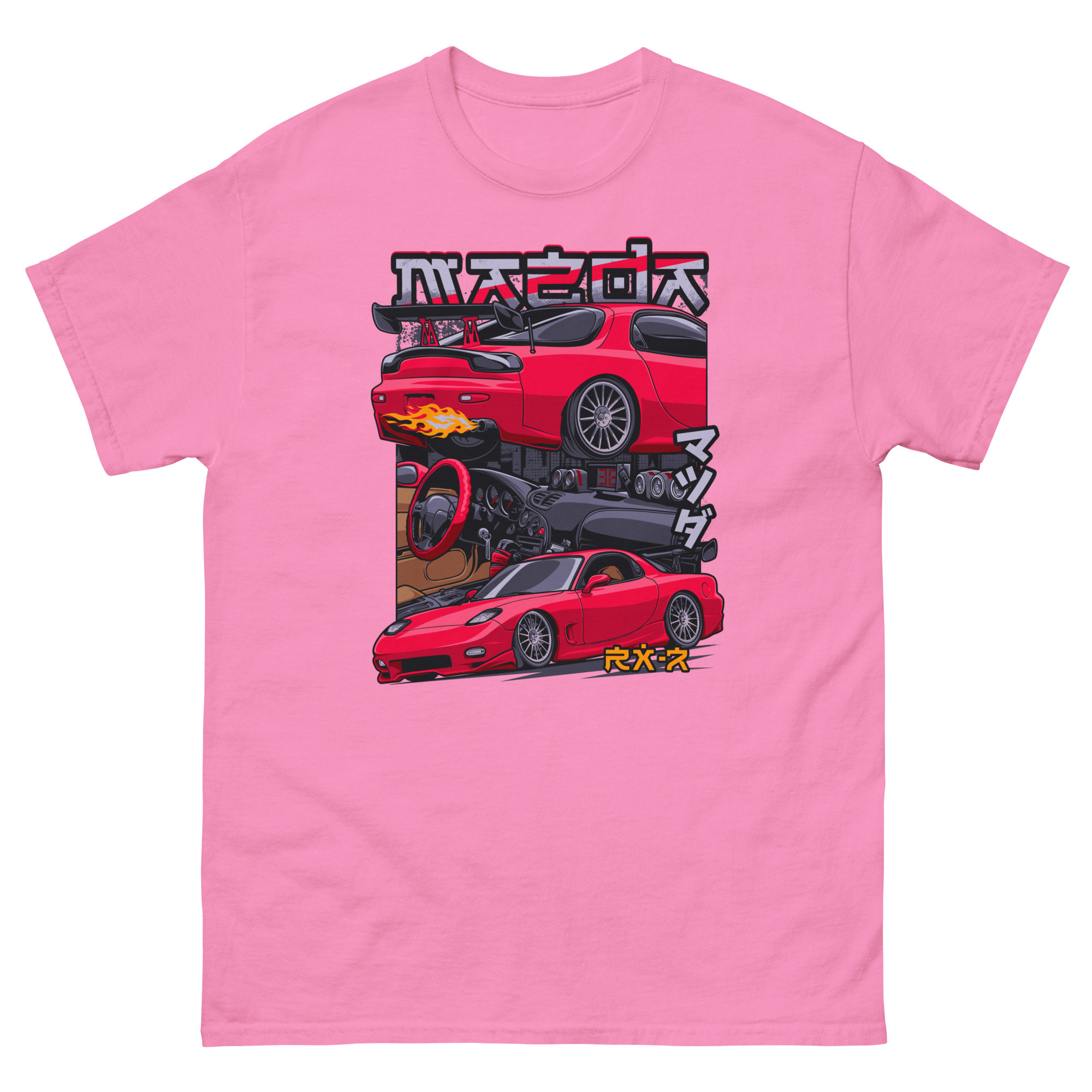 Red JDM RX-7 Unisex Classic Tee - Image 12