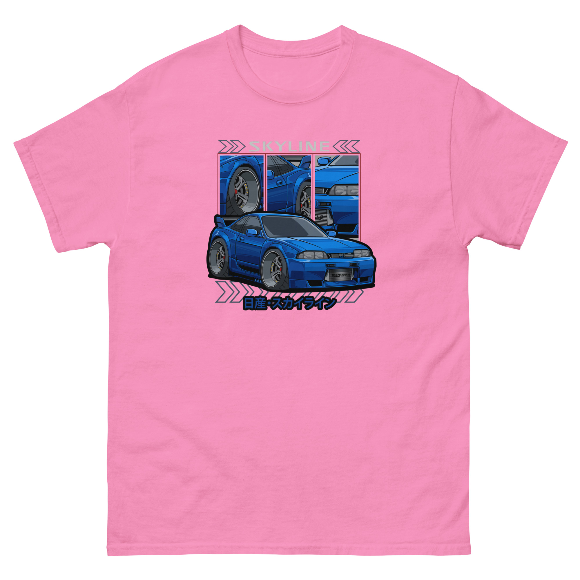 Blue JDM Skyline R33 Unisex Classic Tee - Image 12