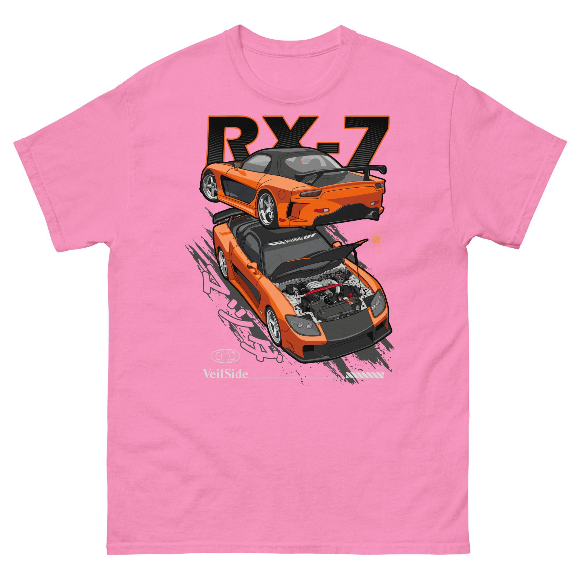Han's Orange RX-7 Unisex Classic Tee - Image 12