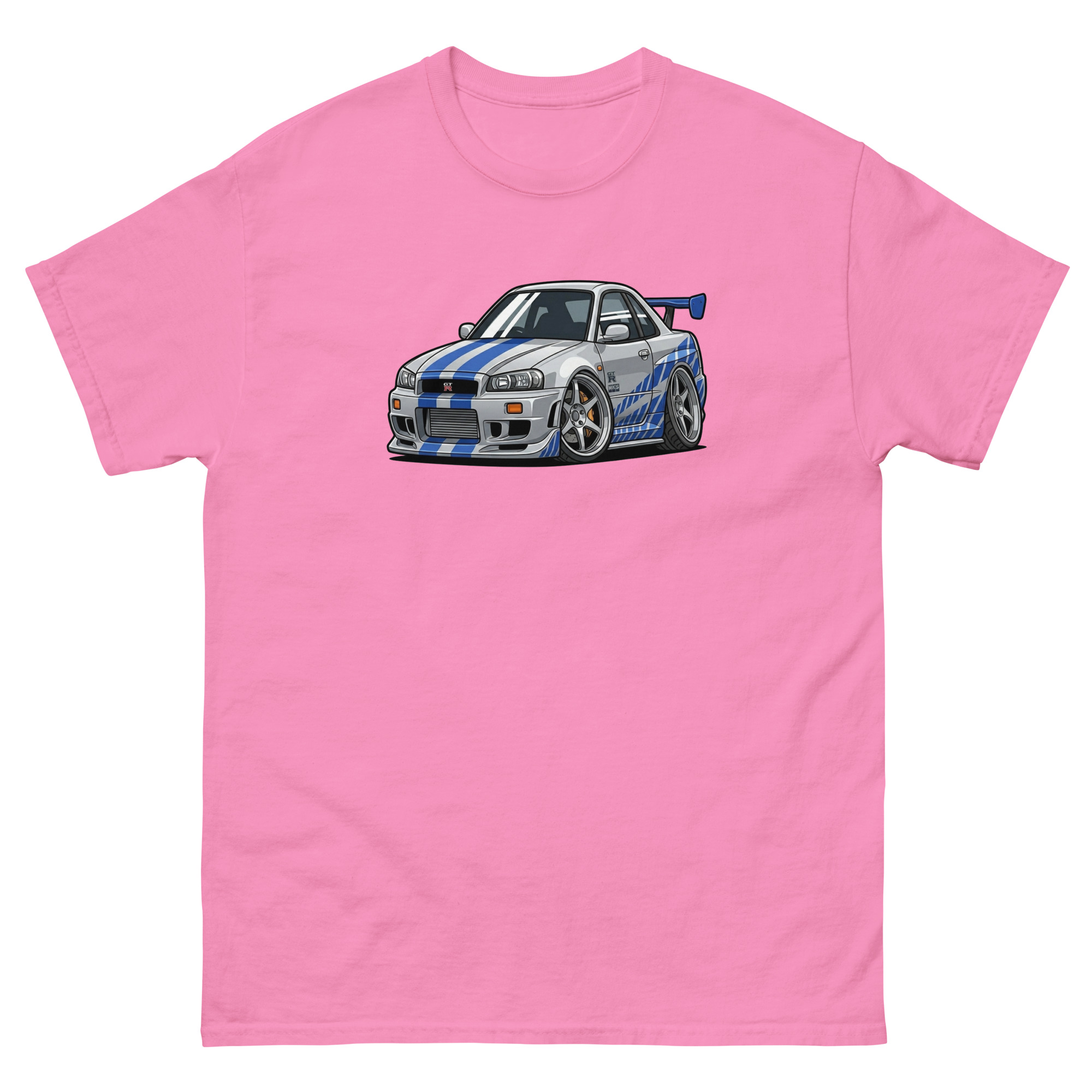 Brian's 1999 Skyline GT-R R34 Chibi Style Unisex Classic Tee - Image 23