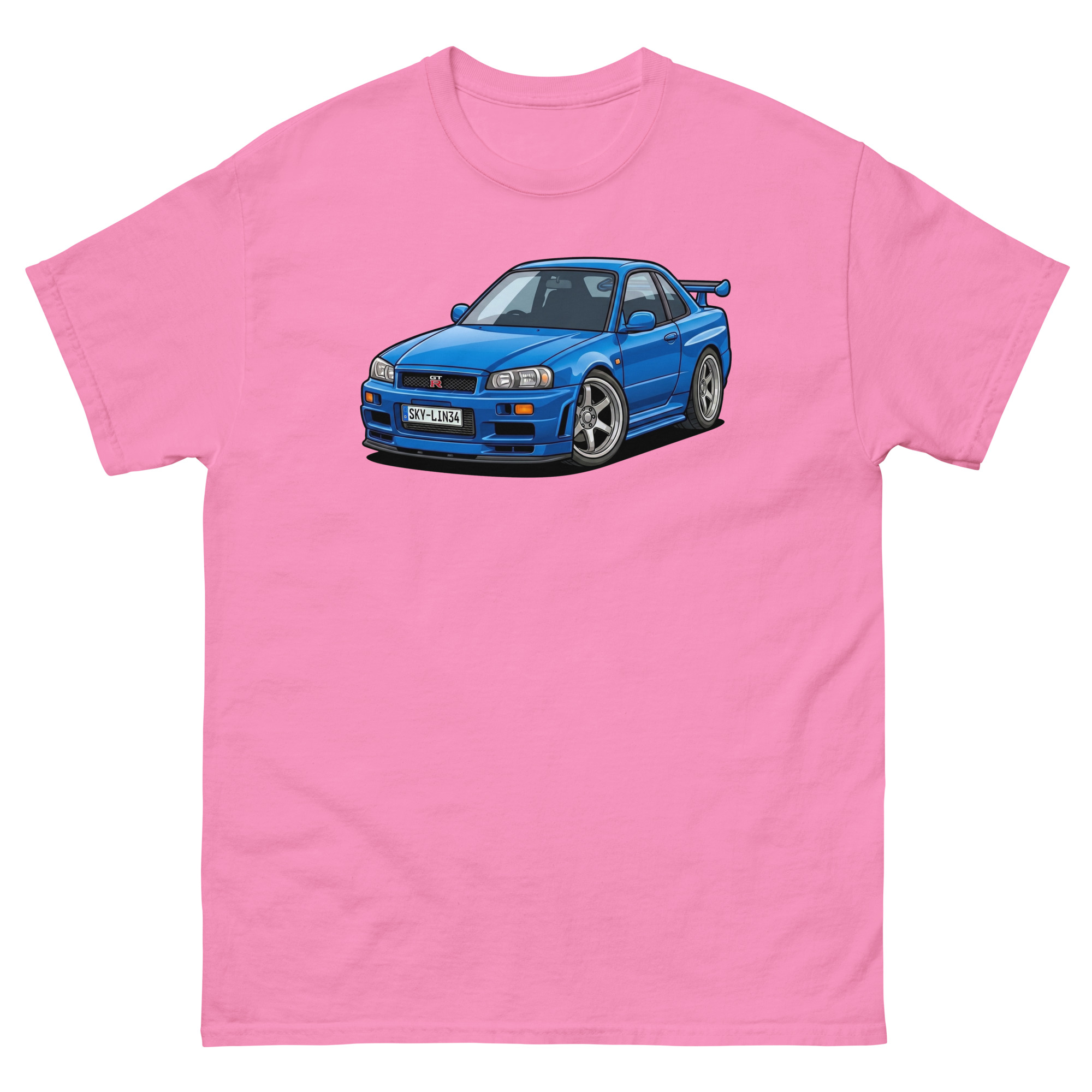 Brian's Blue 2000 Skyline GT-R R34 Unisex Classic Tee - Image 23