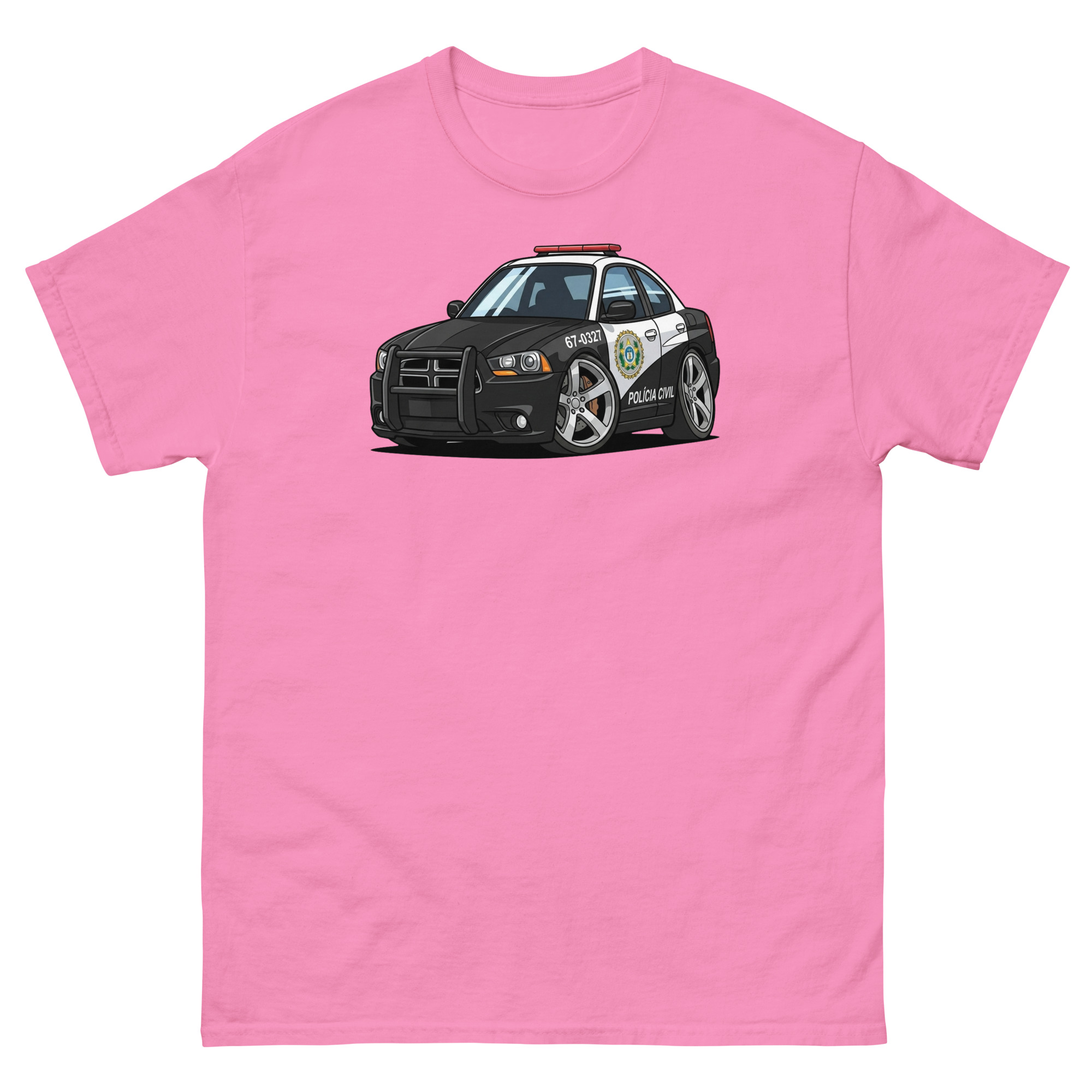 2011 Police Charger Chibi Style Unisex Classic Tee - Image 12
