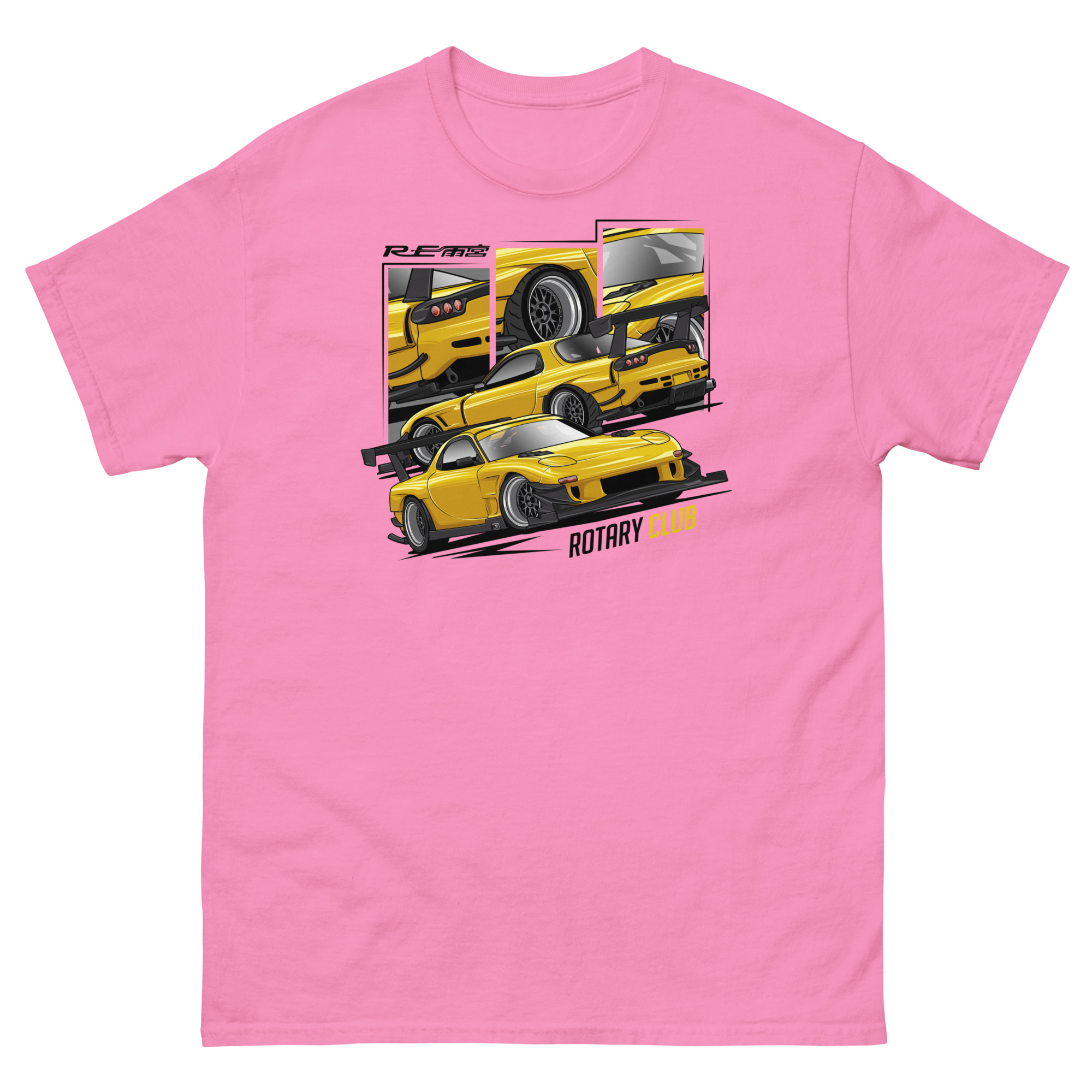 JDM Yellow RX-7 Rotary Club Unisex Classic Tee - Image 12