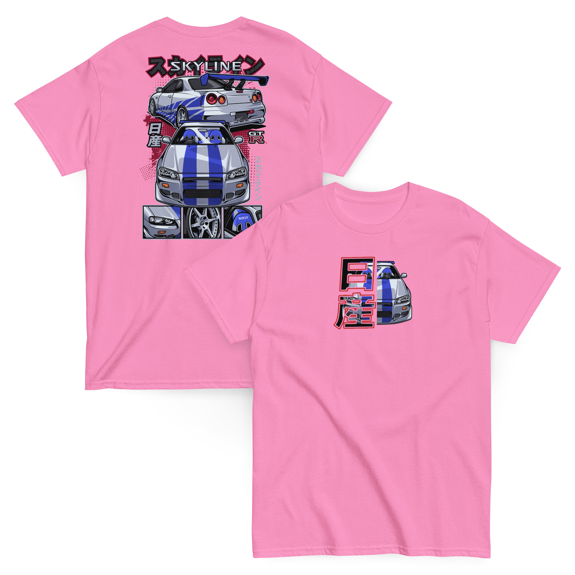 Brian's Skyline GTR R34 Unisex Classic Tee (Front/Back Design) - Image 32