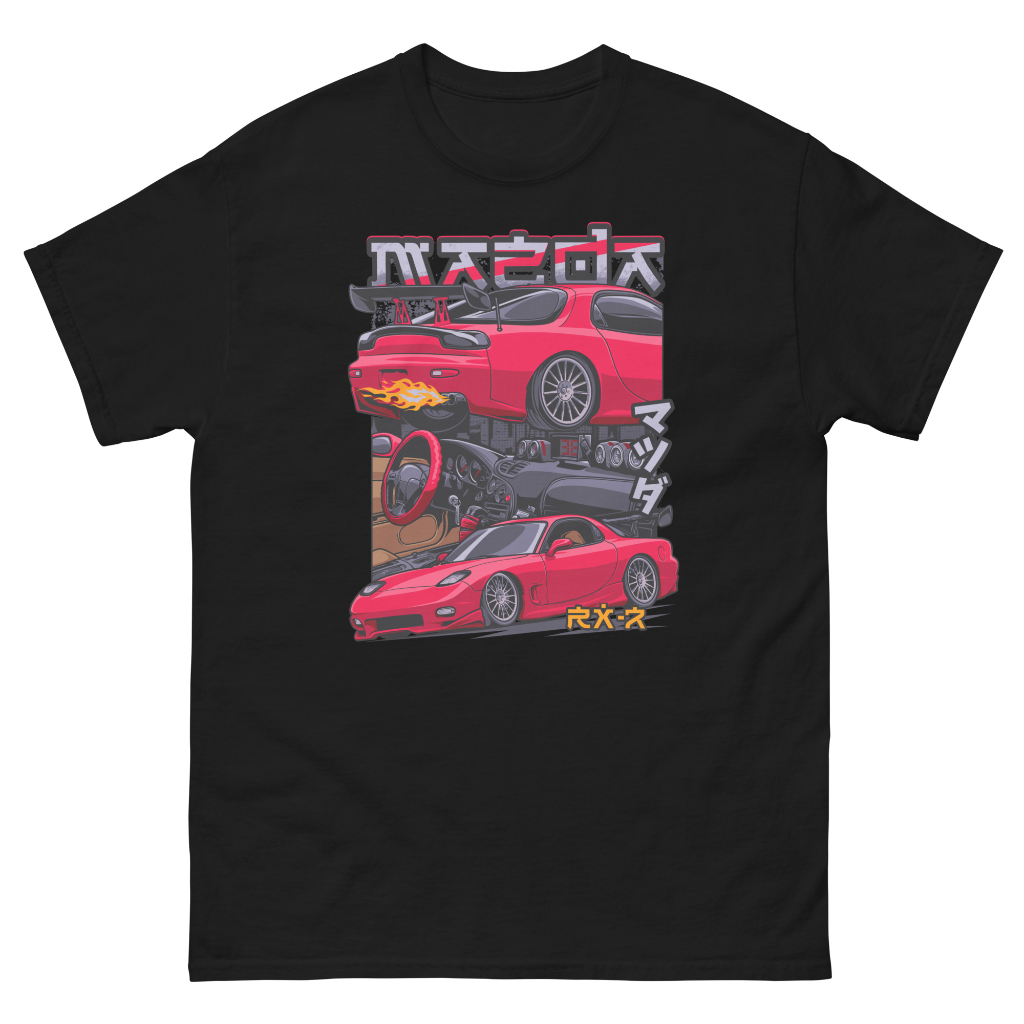 Red JDM RX-7 Unisex Classic Tee