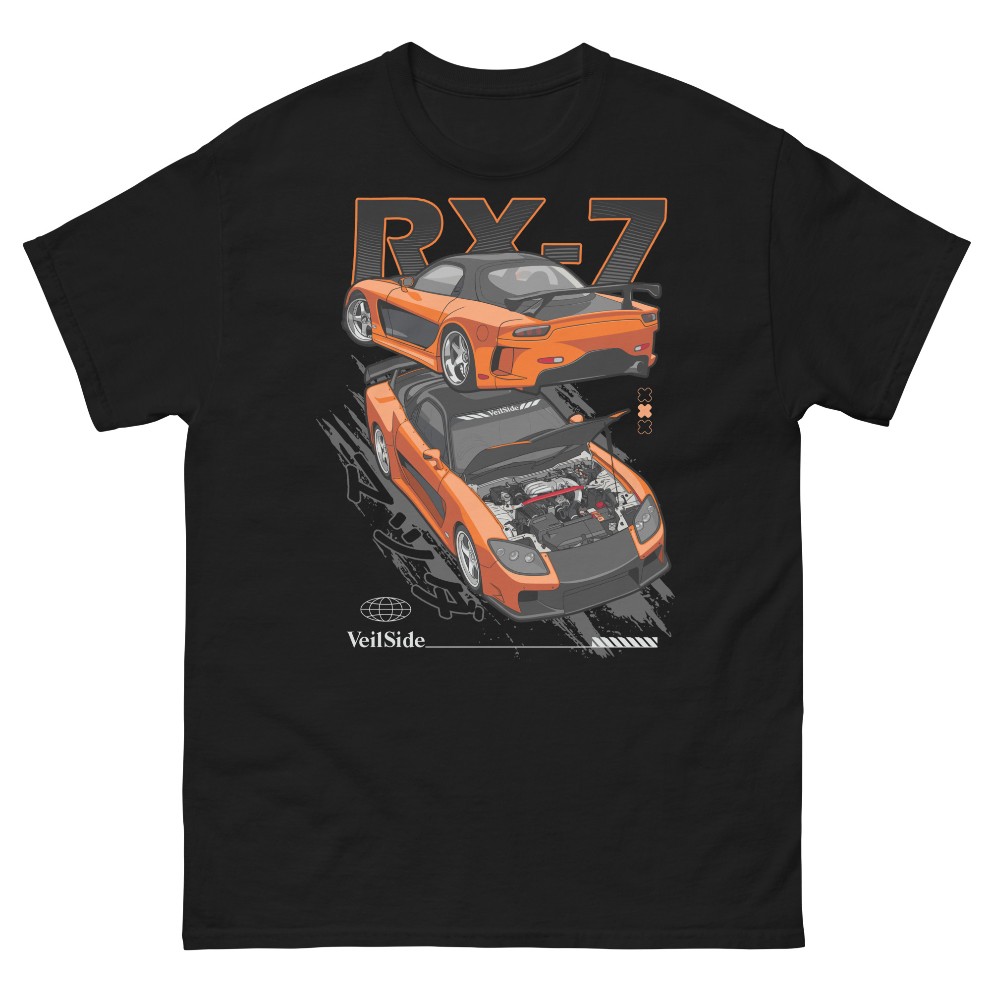 Han's Orange RX-7 Unisex Classic Tee