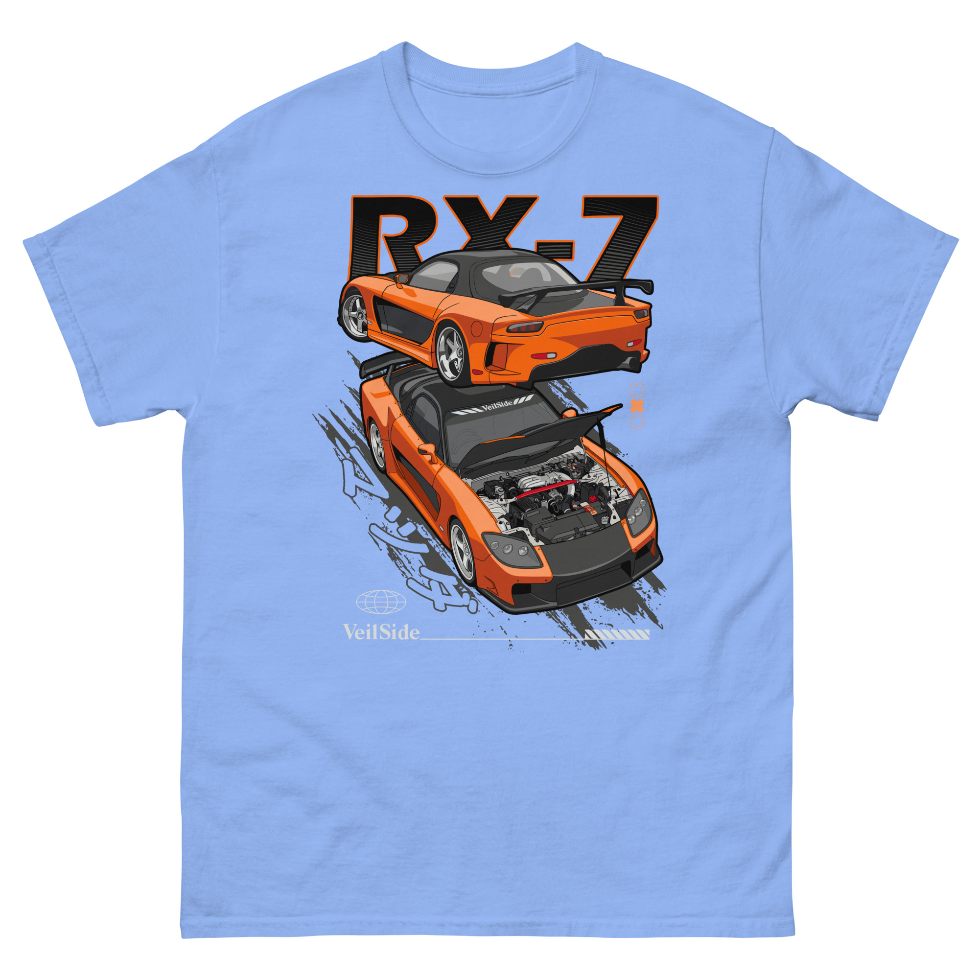 Han's Orange RX-7 Unisex Classic Tee - Image 13