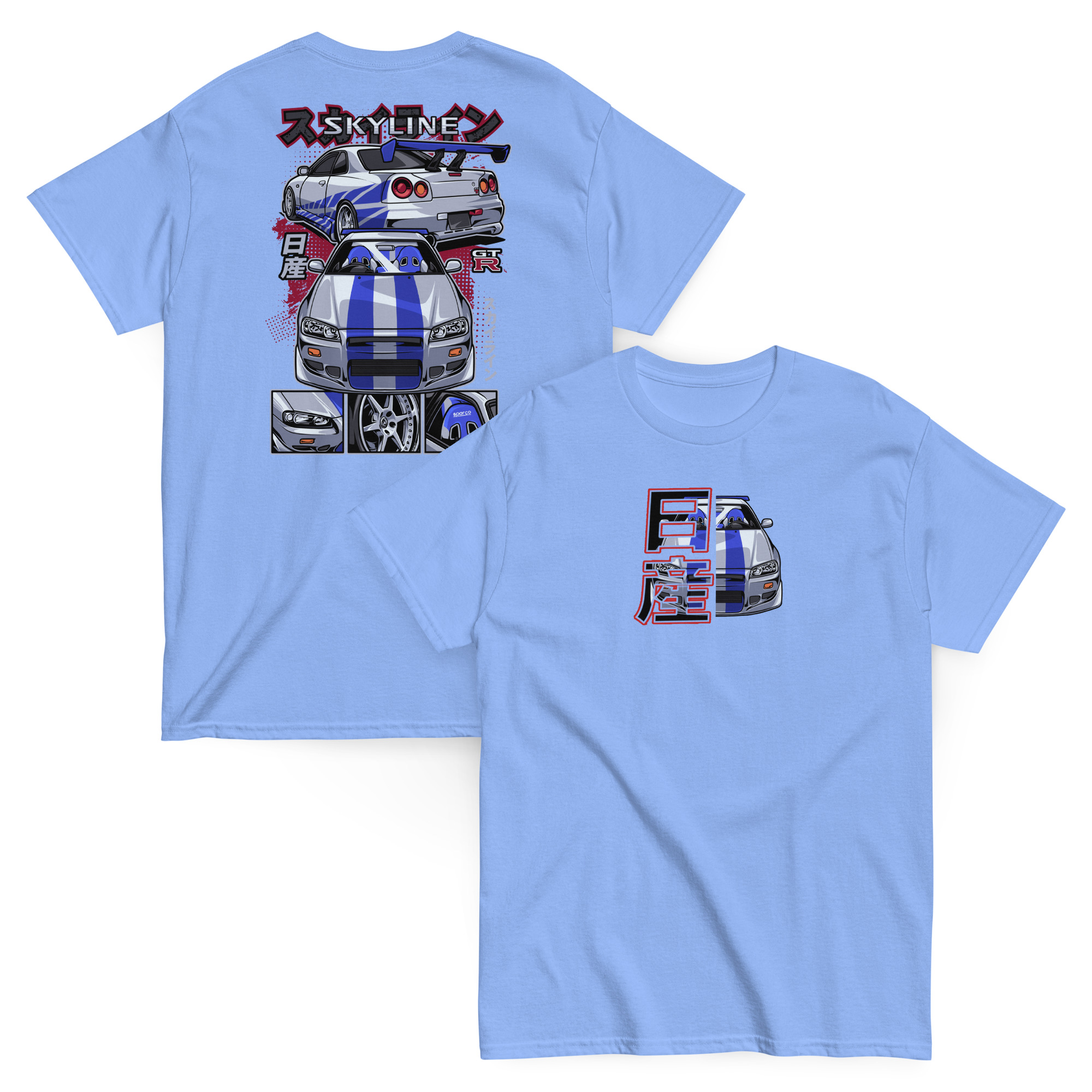 Brian's Skyline GTR R34 Unisex Classic Tee (Front/Back Design) - Image 33