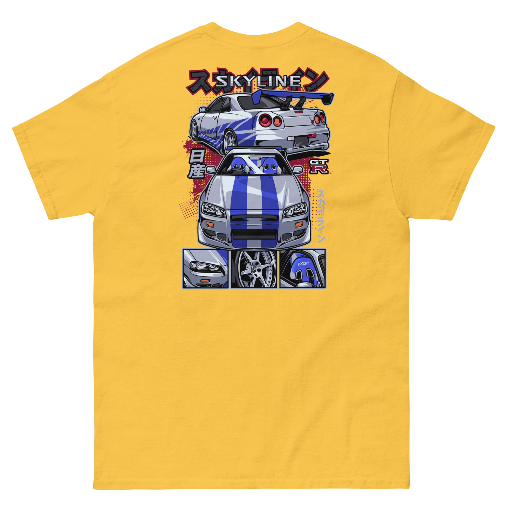 Brian's Skyline GTR R34 Unisex Classic Tee (Front/Back Design) - Image 17