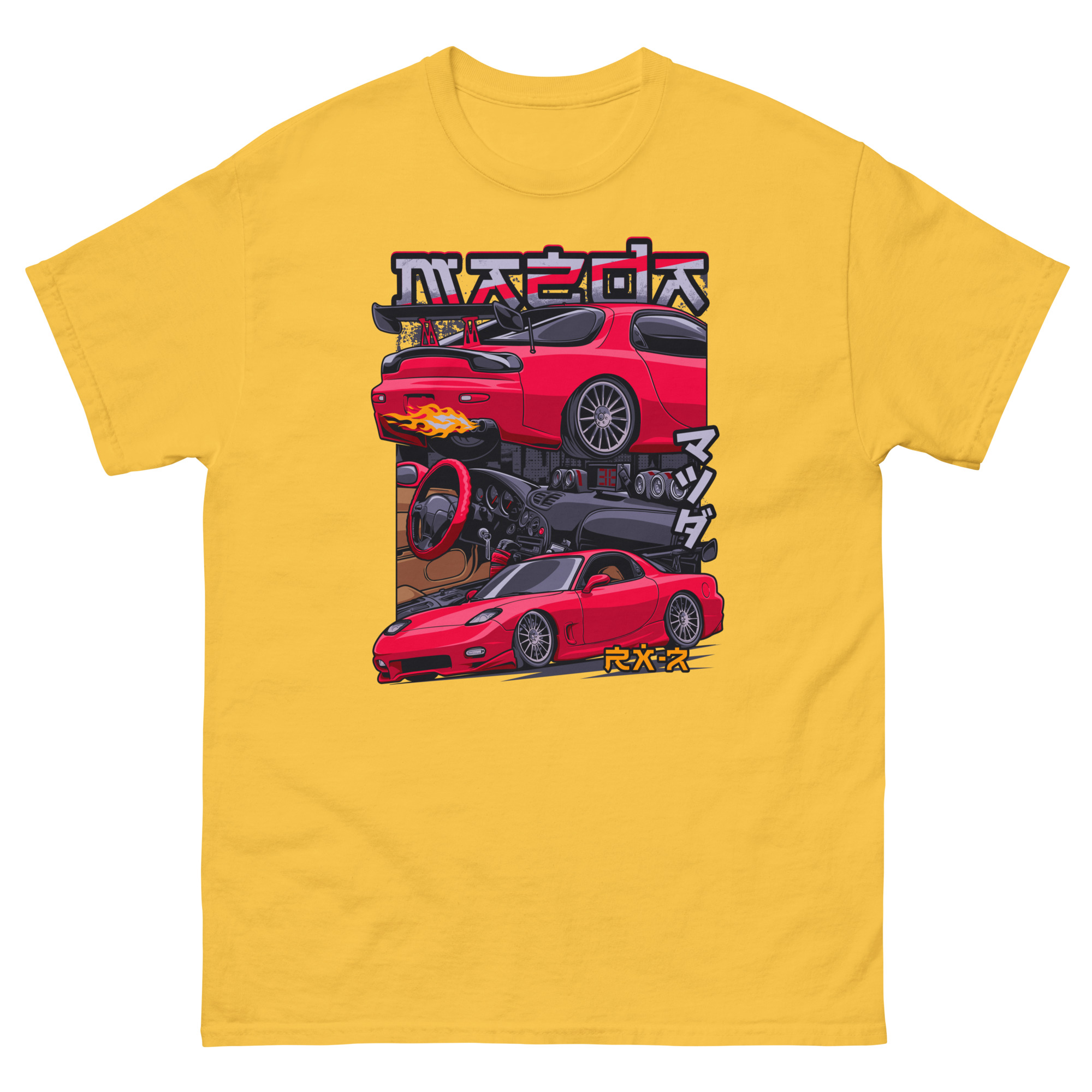Red JDM RX-7 Unisex Classic Tee - Image 17