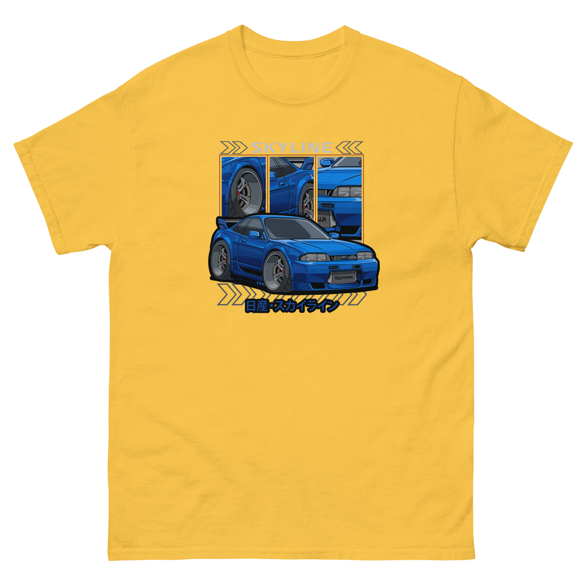 Blue JDM Skyline R33 Unisex Classic Tee - Image 17