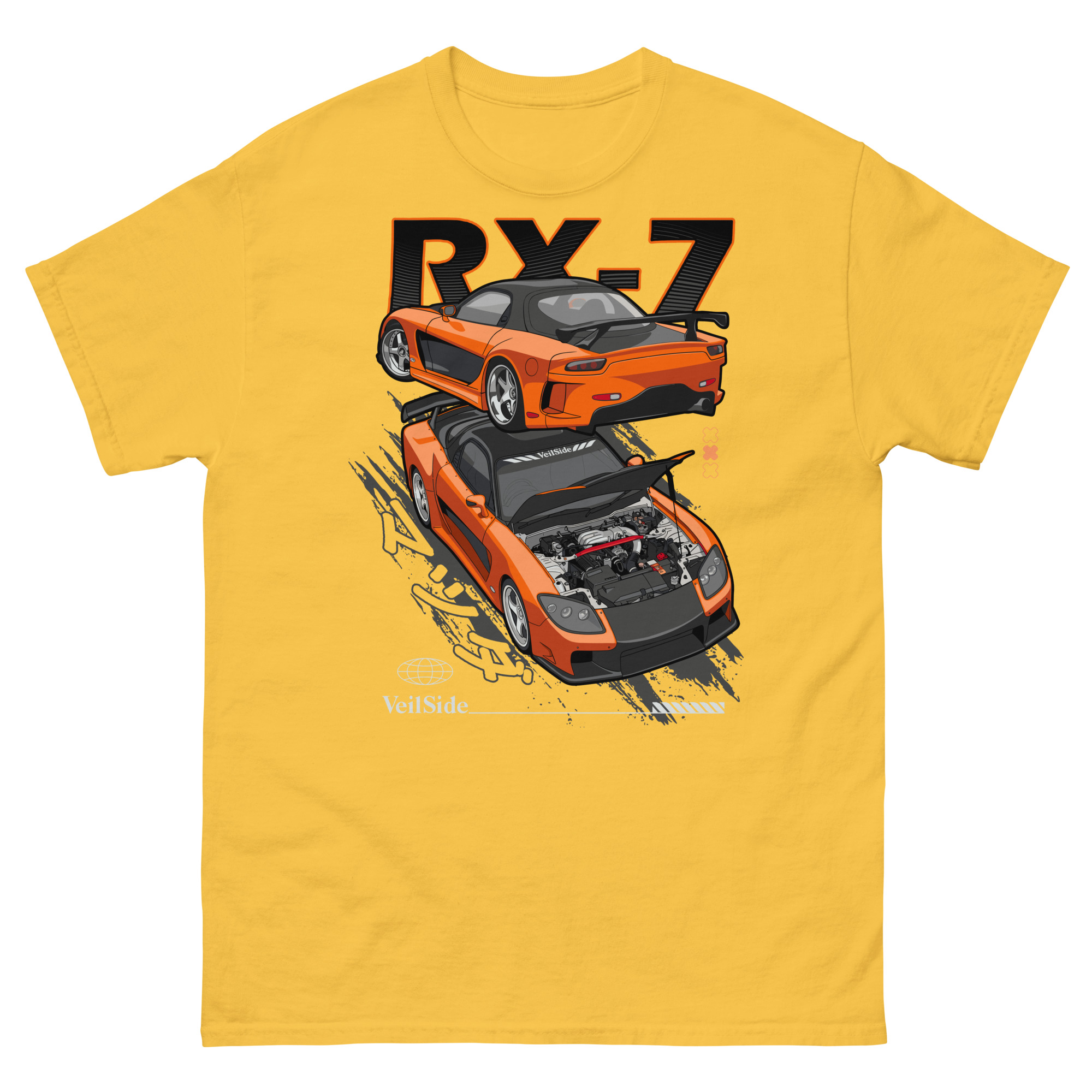 Han's Orange RX-7 Unisex Classic Tee - Image 17