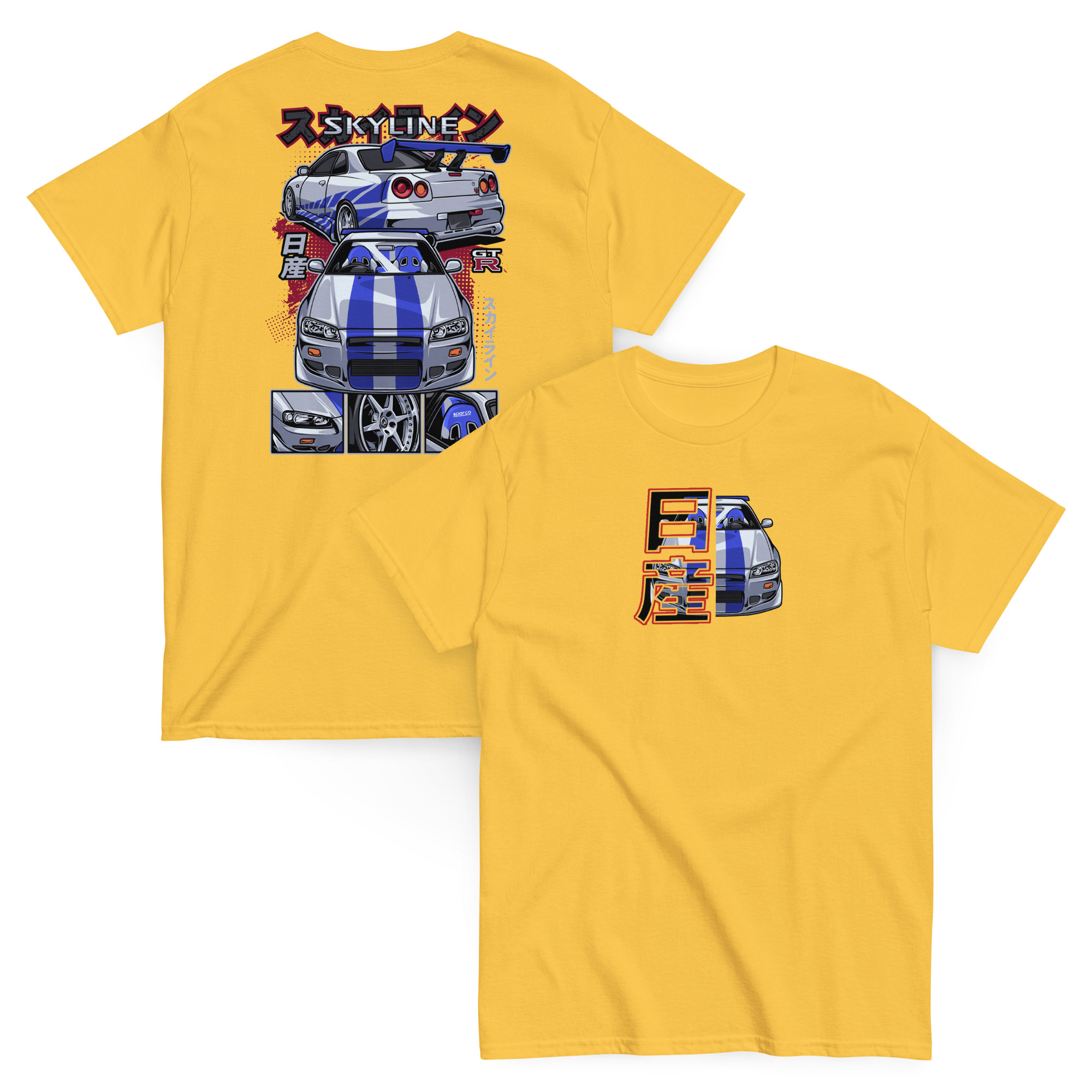 Brian's Skyline GTR R34 Unisex Classic Tee (Front/Back Design) - Image 37