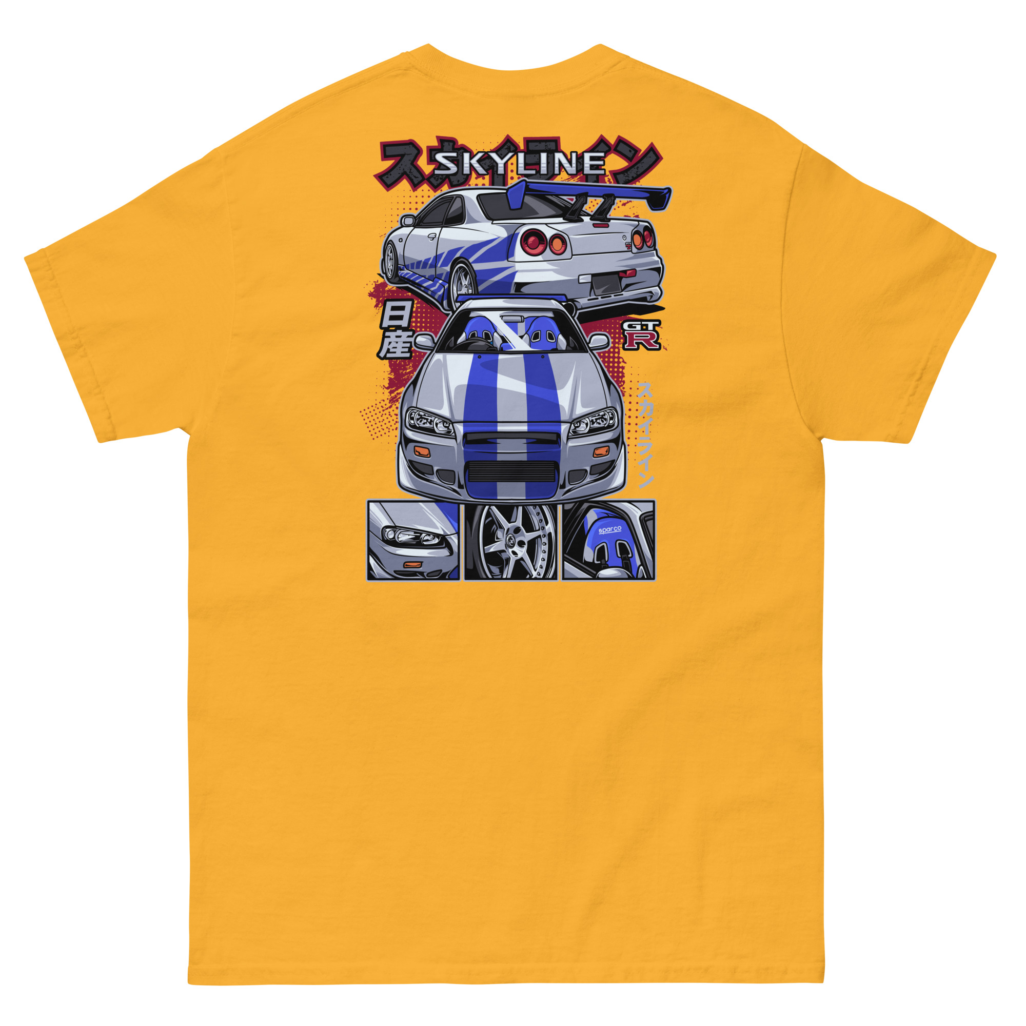 Brian's Skyline GTR R34 Unisex Classic Tee (Front/Back Design) - Image 14