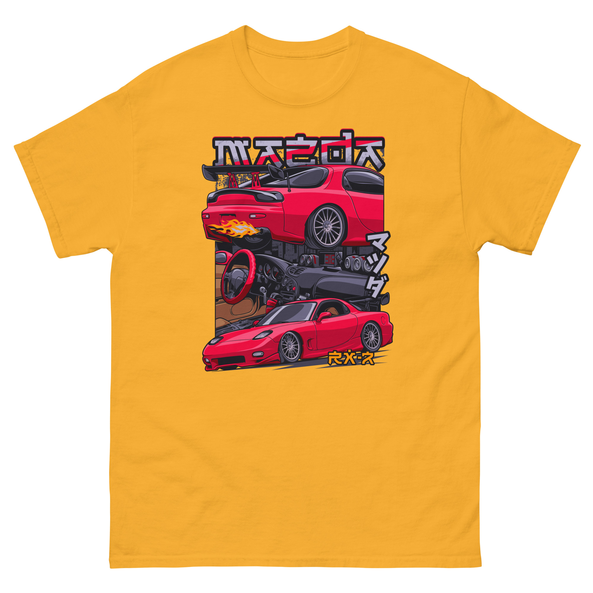 Red JDM RX-7 Unisex Classic Tee - Image 14