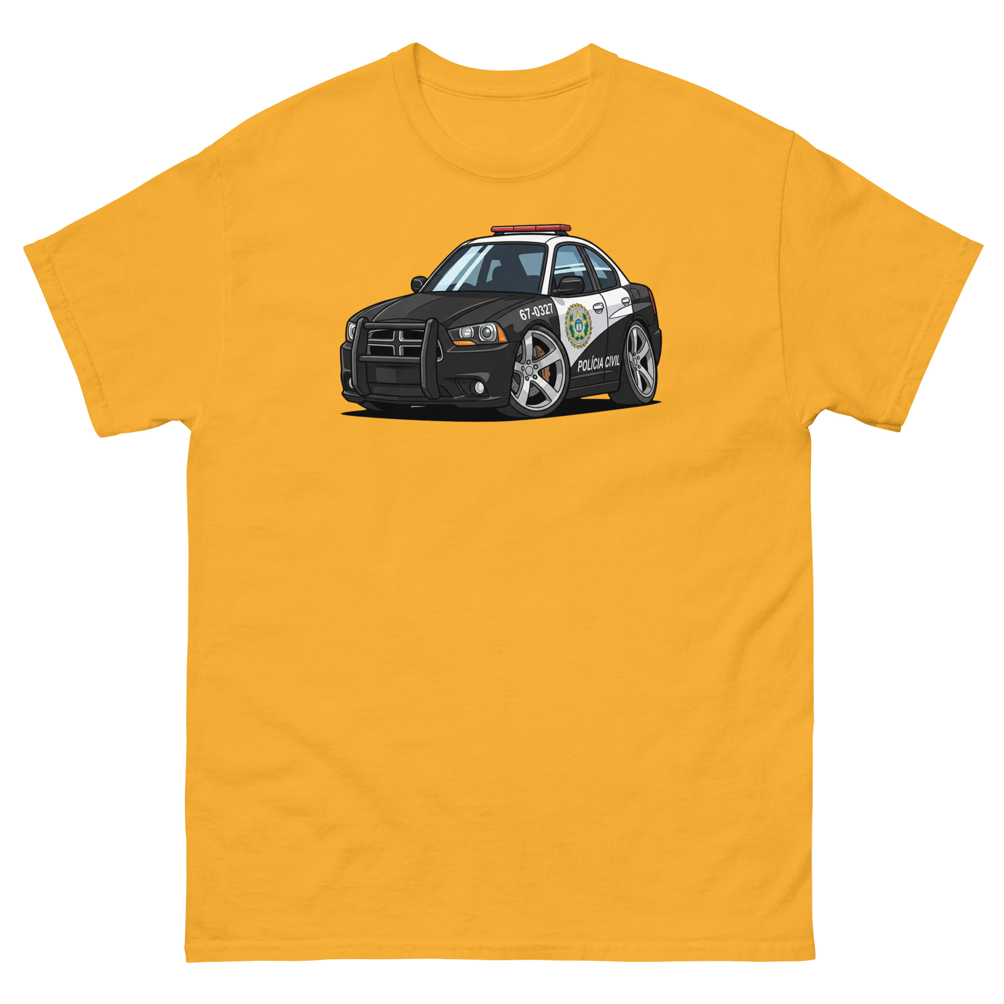 2011 Police Charger Chibi Style Unisex Classic Tee - Image 14