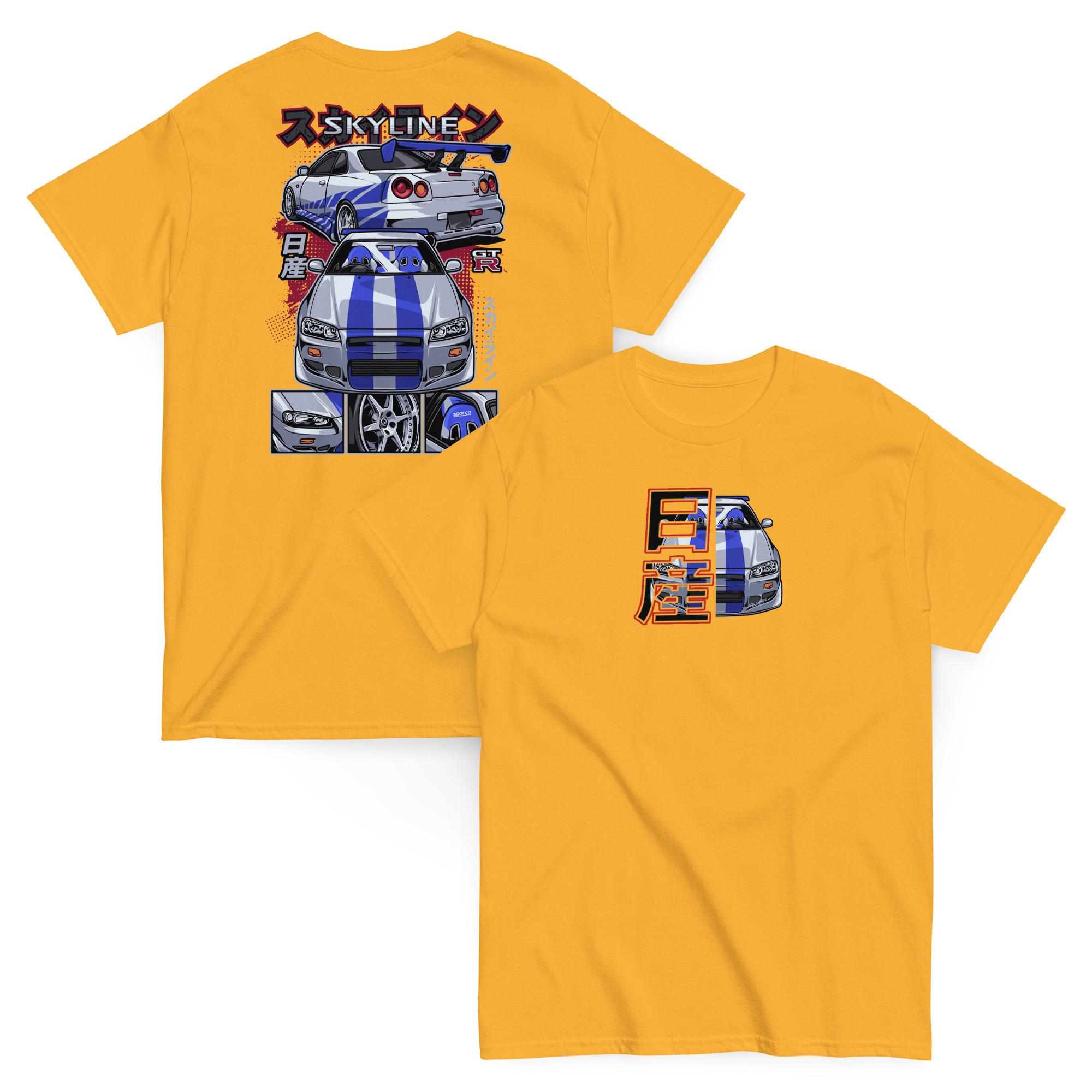 Brian's Skyline GTR R34 Unisex Classic Tee (Front/Back Design) - Image 34