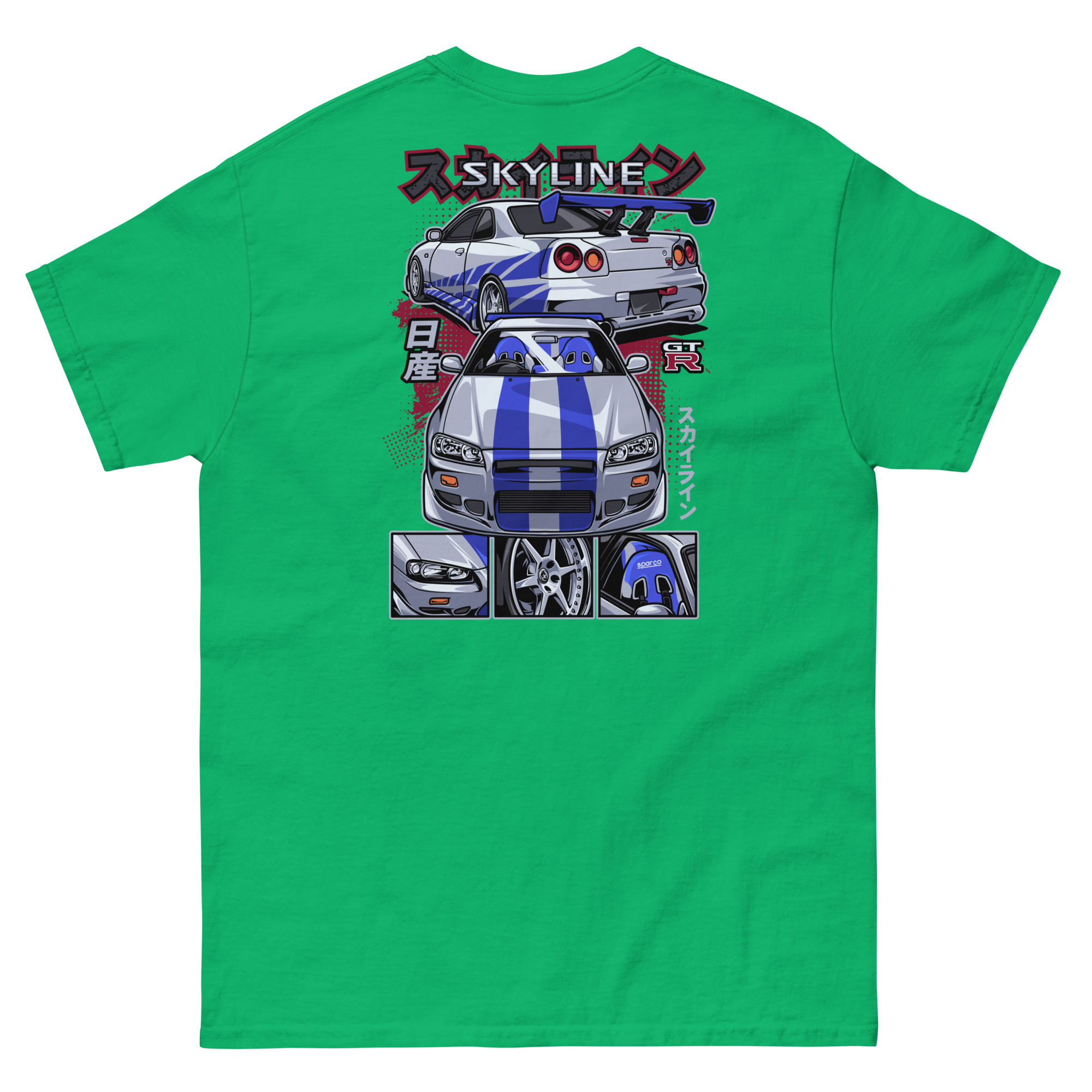 Brian's Skyline GTR R34 Unisex Classic Tee (Front/Back Design) - Image 11