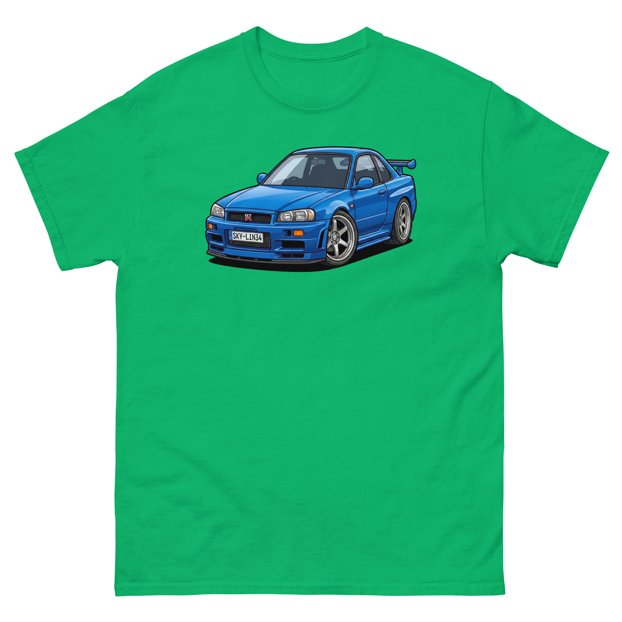 Brian's Blue 2000 Skyline GT-R R34 Unisex Classic Tee - Image 21