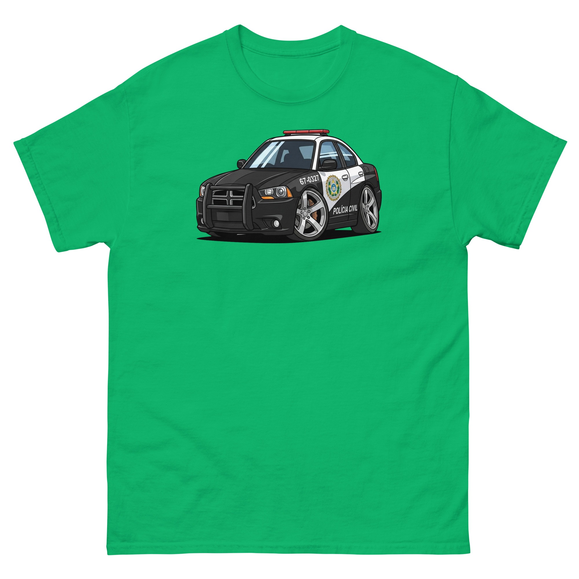 2011 Police Charger Chibi Style Unisex Classic Tee - Image 11