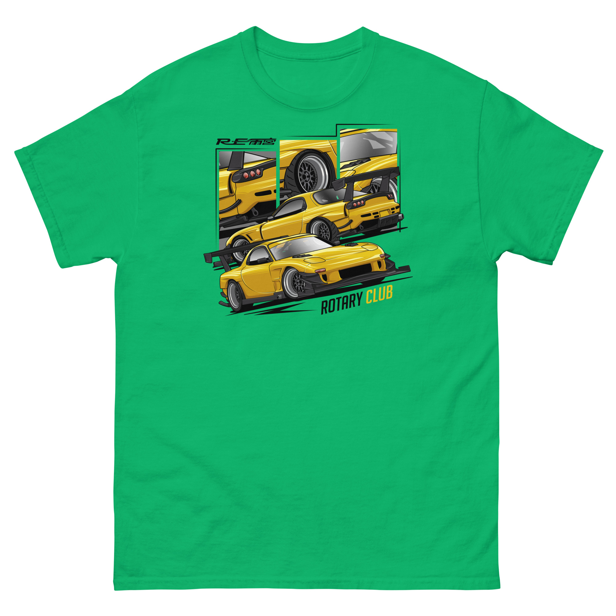 JDM Yellow RX-7 Rotary Club Unisex Classic Tee - Image 11