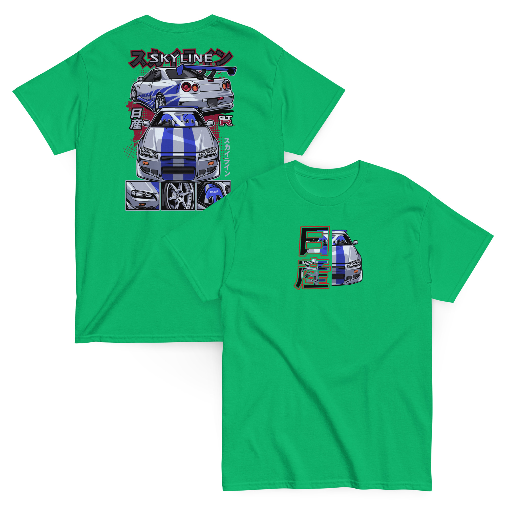 Brian's Skyline GTR R34 Unisex Classic Tee (Front/Back Design) - Image 31