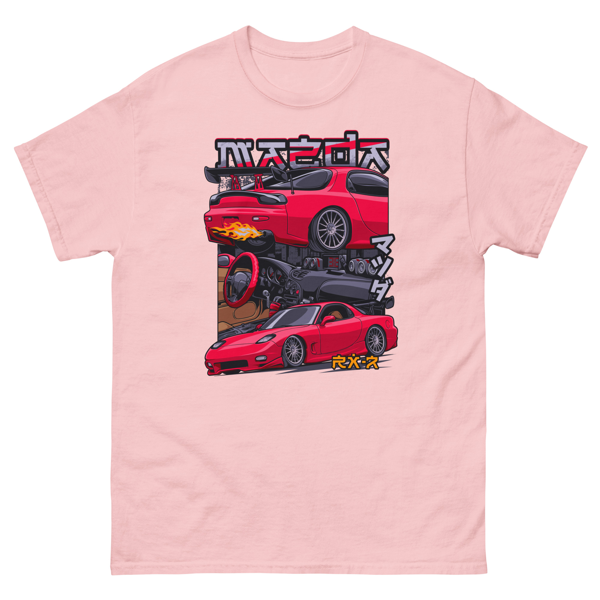 Red JDM RX-7 Unisex Classic Tee - Image 19
