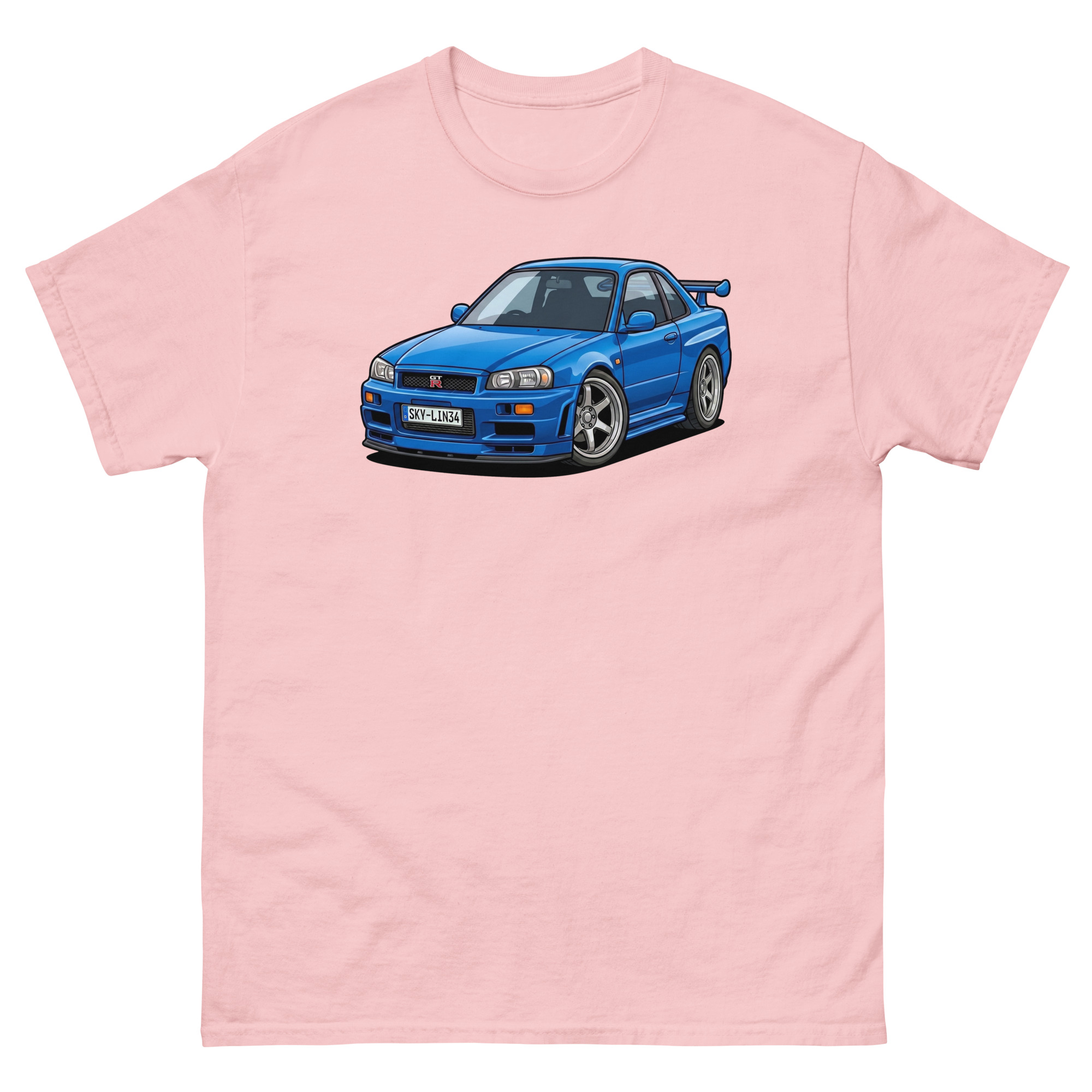 Brian's Blue 2000 Skyline GT-R R34 Unisex Classic Tee - Image 37