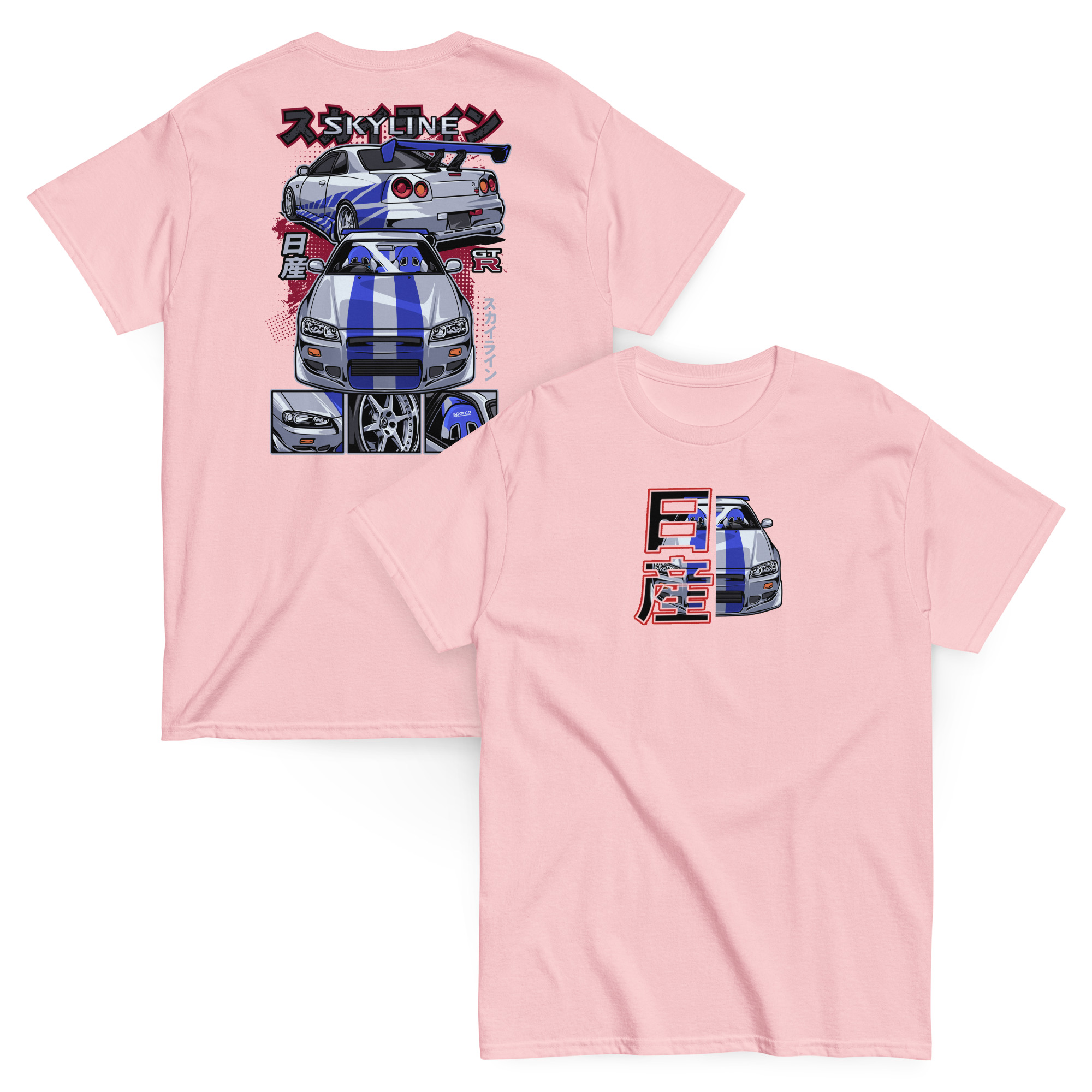 Brian's Skyline GTR R34 Unisex Classic Tee (Front/Back Design) - Image 39