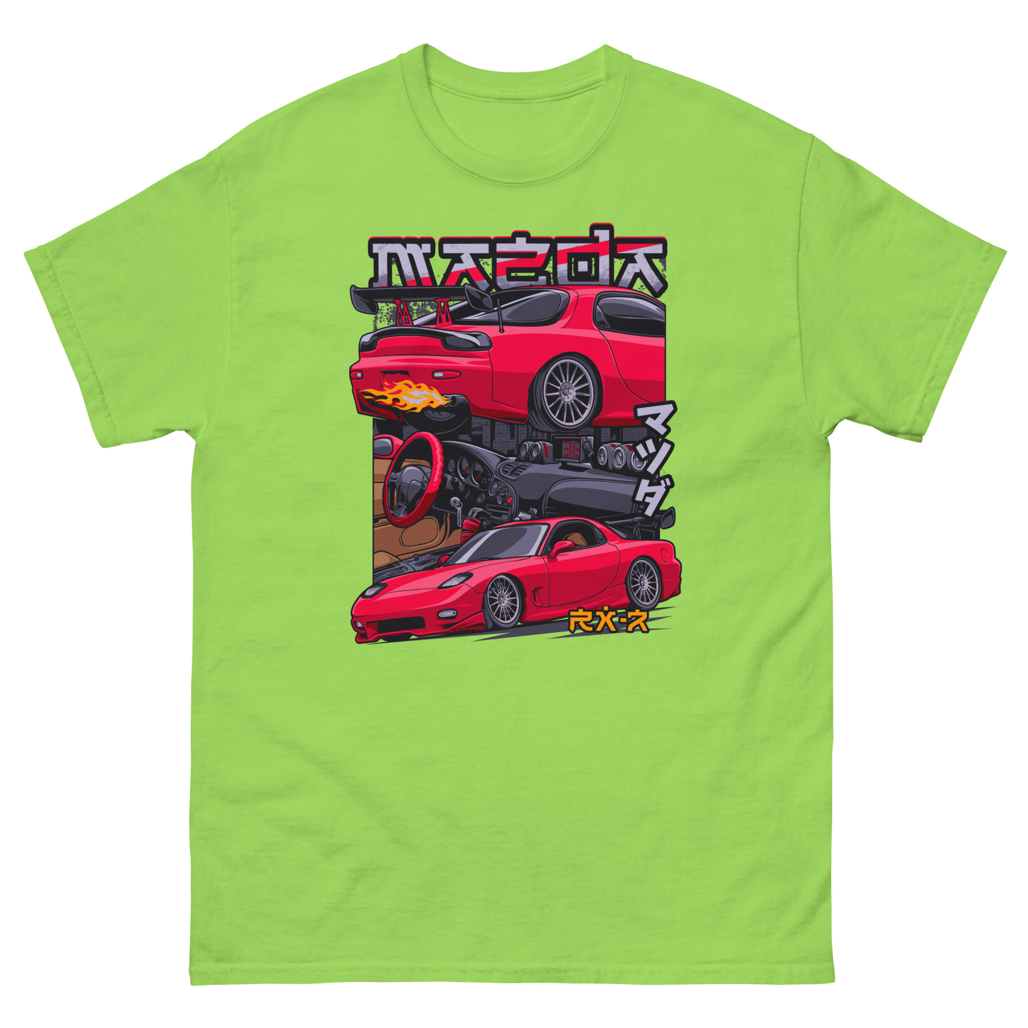 Red JDM RX-7 Unisex Classic Tee - Image 16