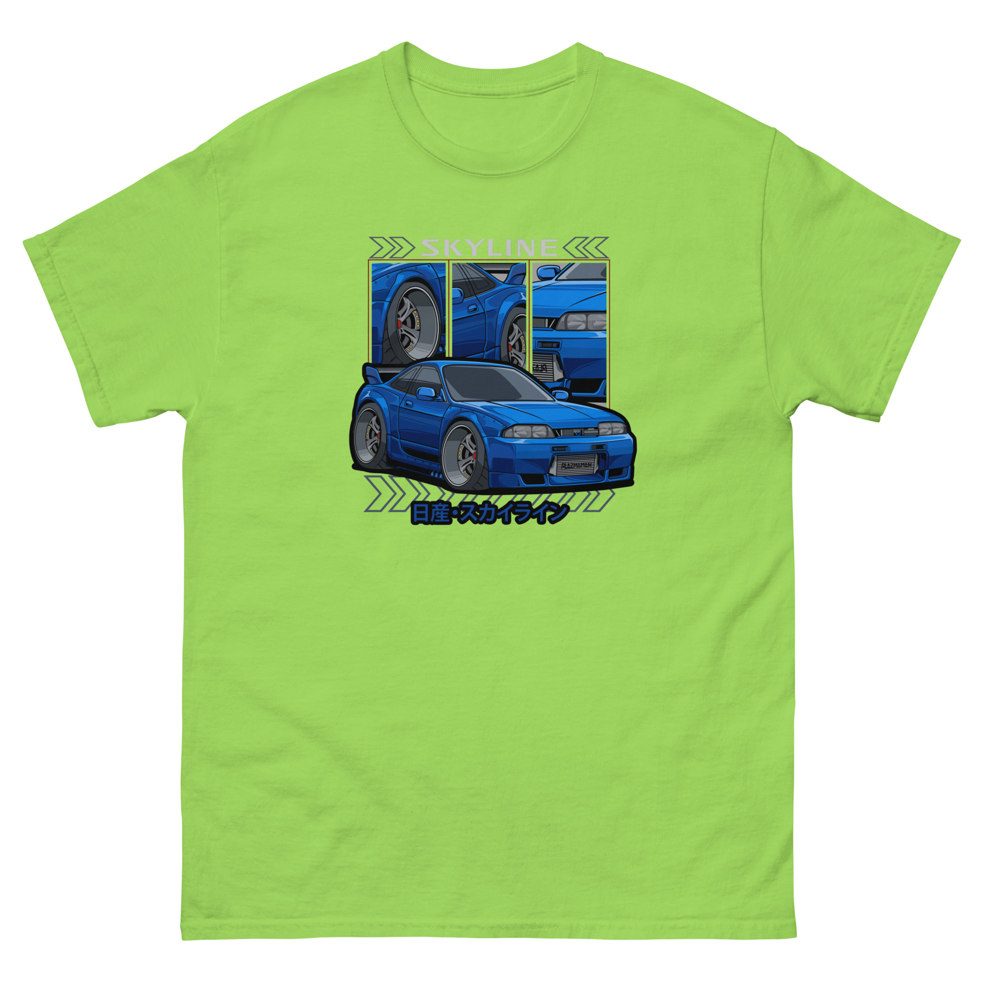 Blue JDM Skyline R33 Unisex Classic Tee - Image 16