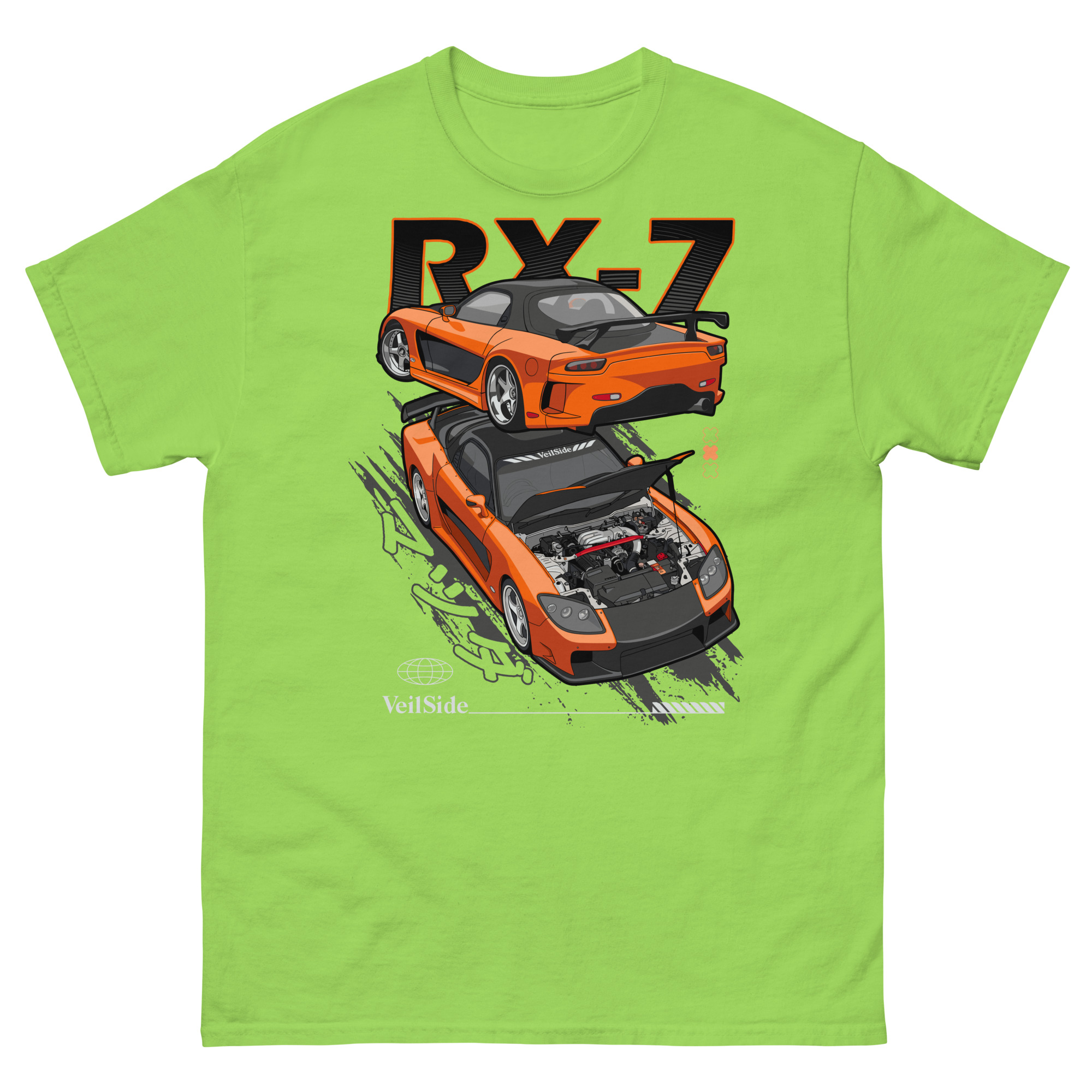 Han's Orange RX-7 Unisex Classic Tee - Image 16