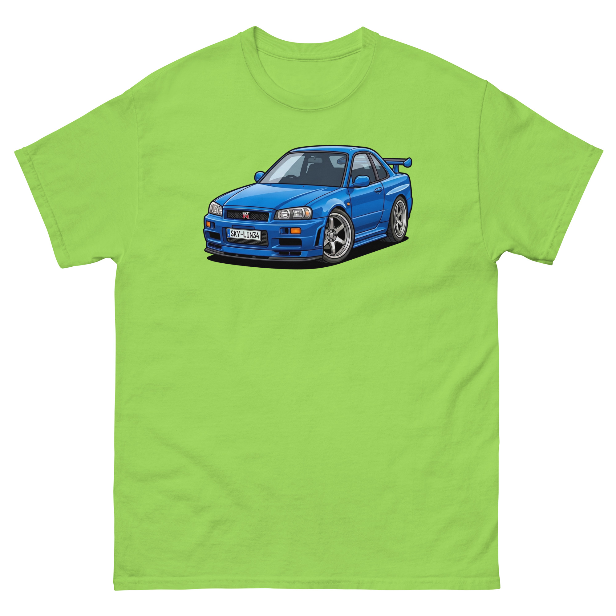 Brian's Blue 2000 Skyline GT-R R34 Unisex Classic Tee - Image 31