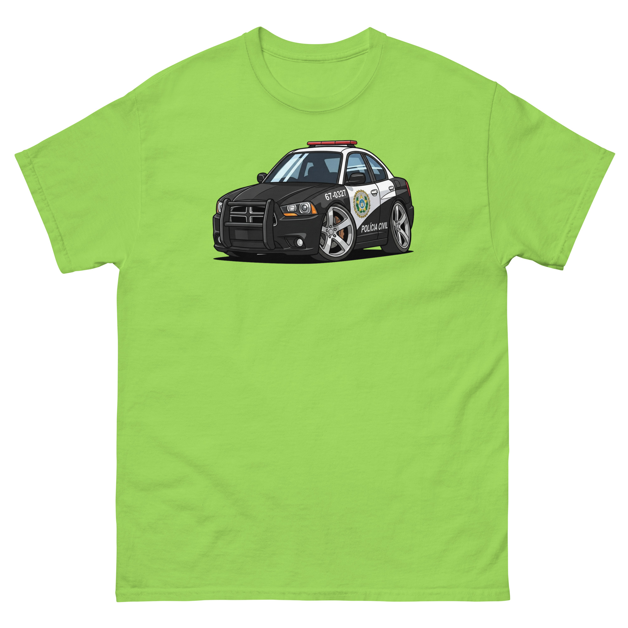 2011 Police Charger Chibi Style Unisex Classic Tee - Image 16