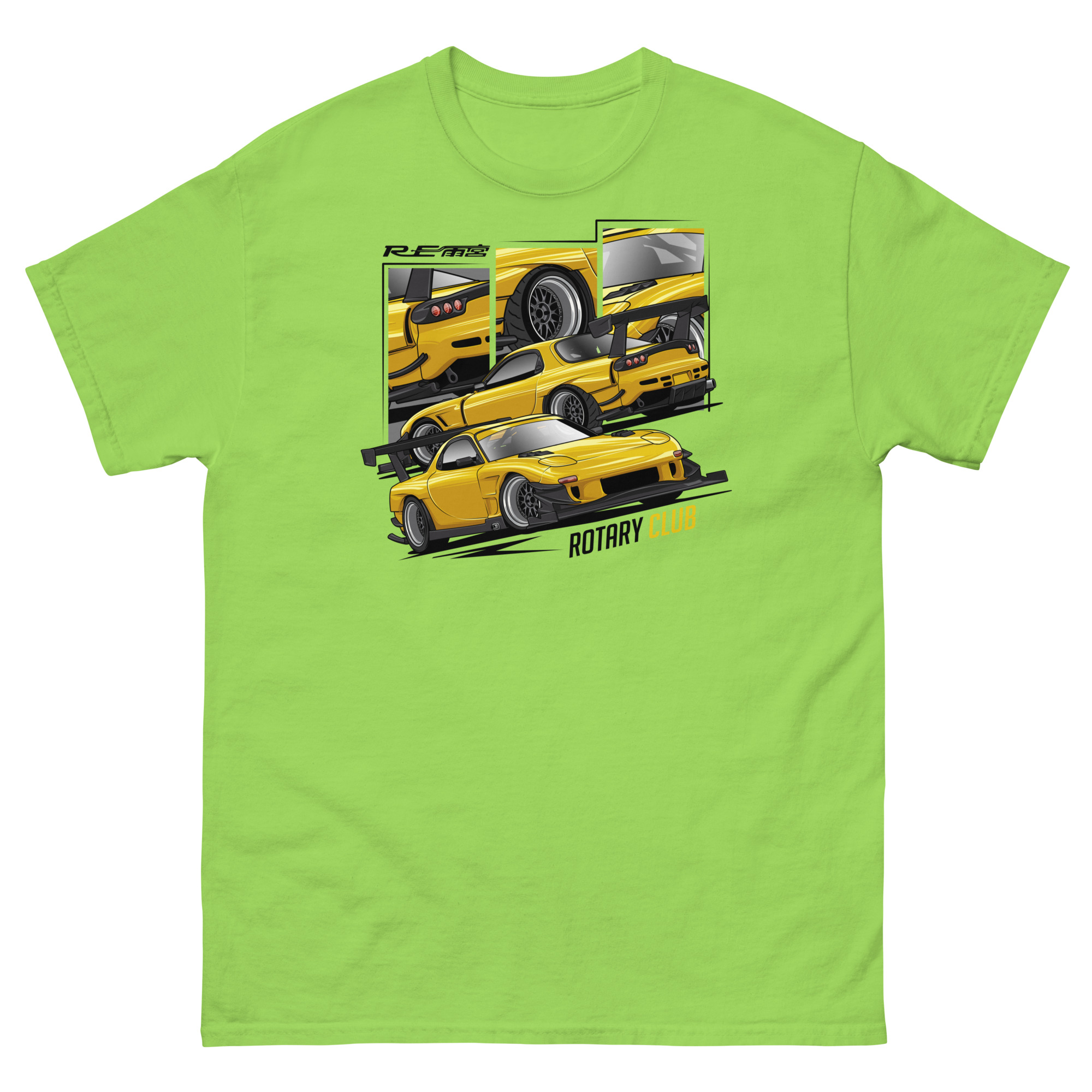 JDM Yellow RX-7 Rotary Club Unisex Classic Tee - Image 16
