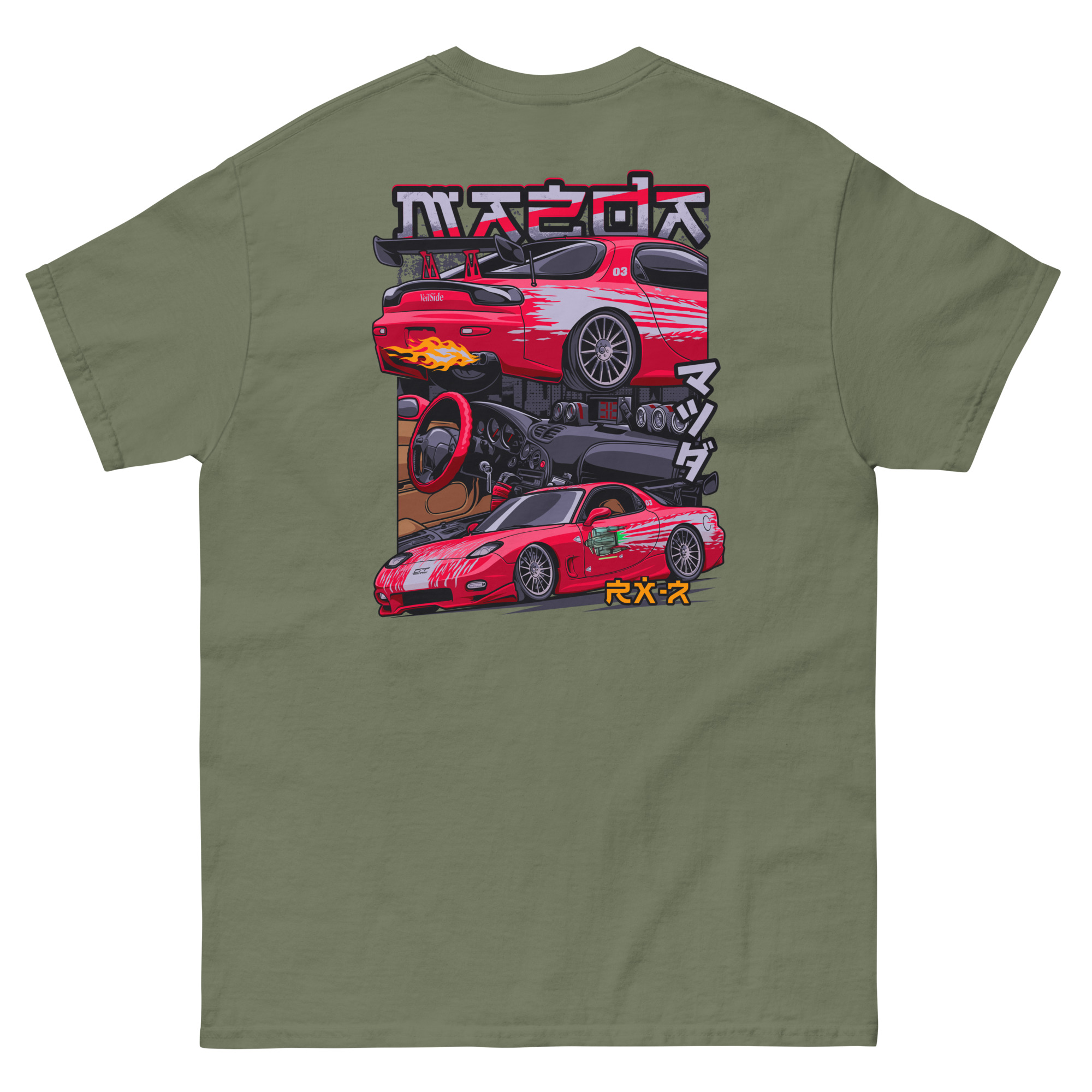 Dom's RX-7 Unisex Classic Tee (Front/Back Design) - Image 8