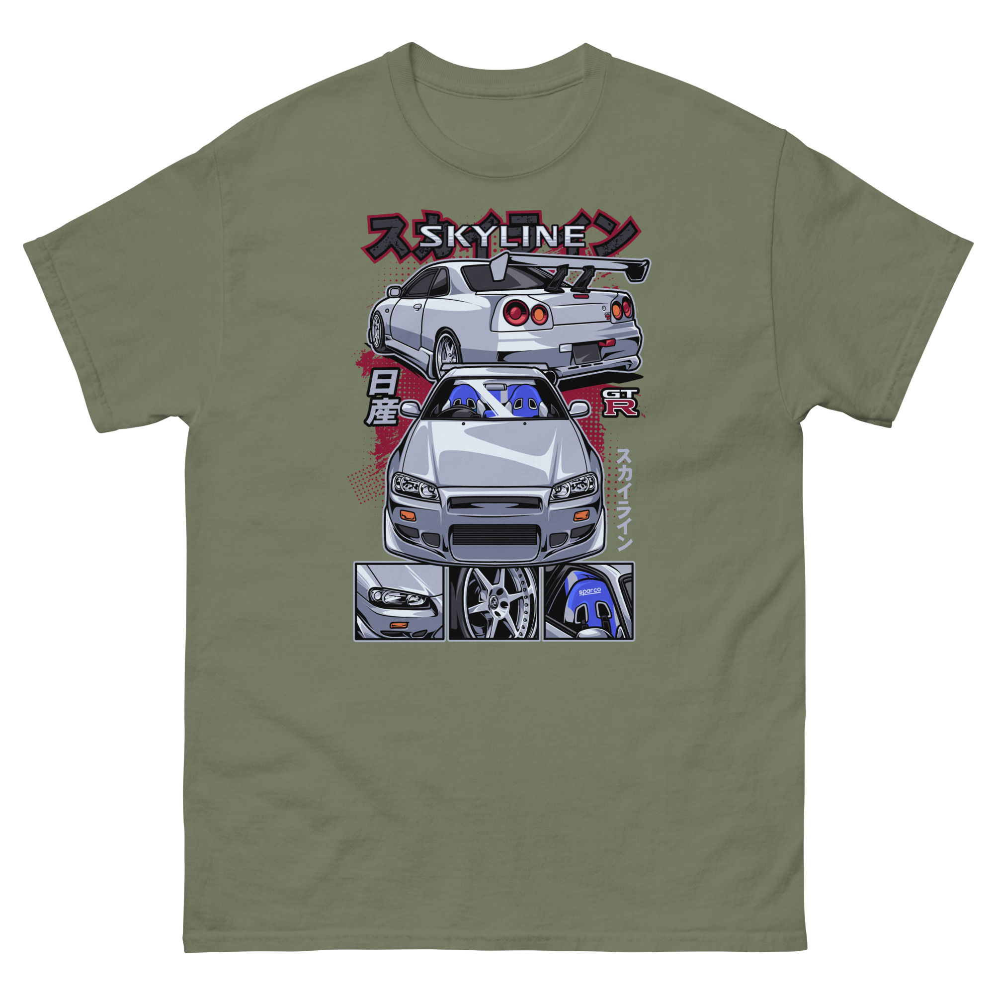 Silver Skyline GTR R34 Unisex Classic Tee - Image 8