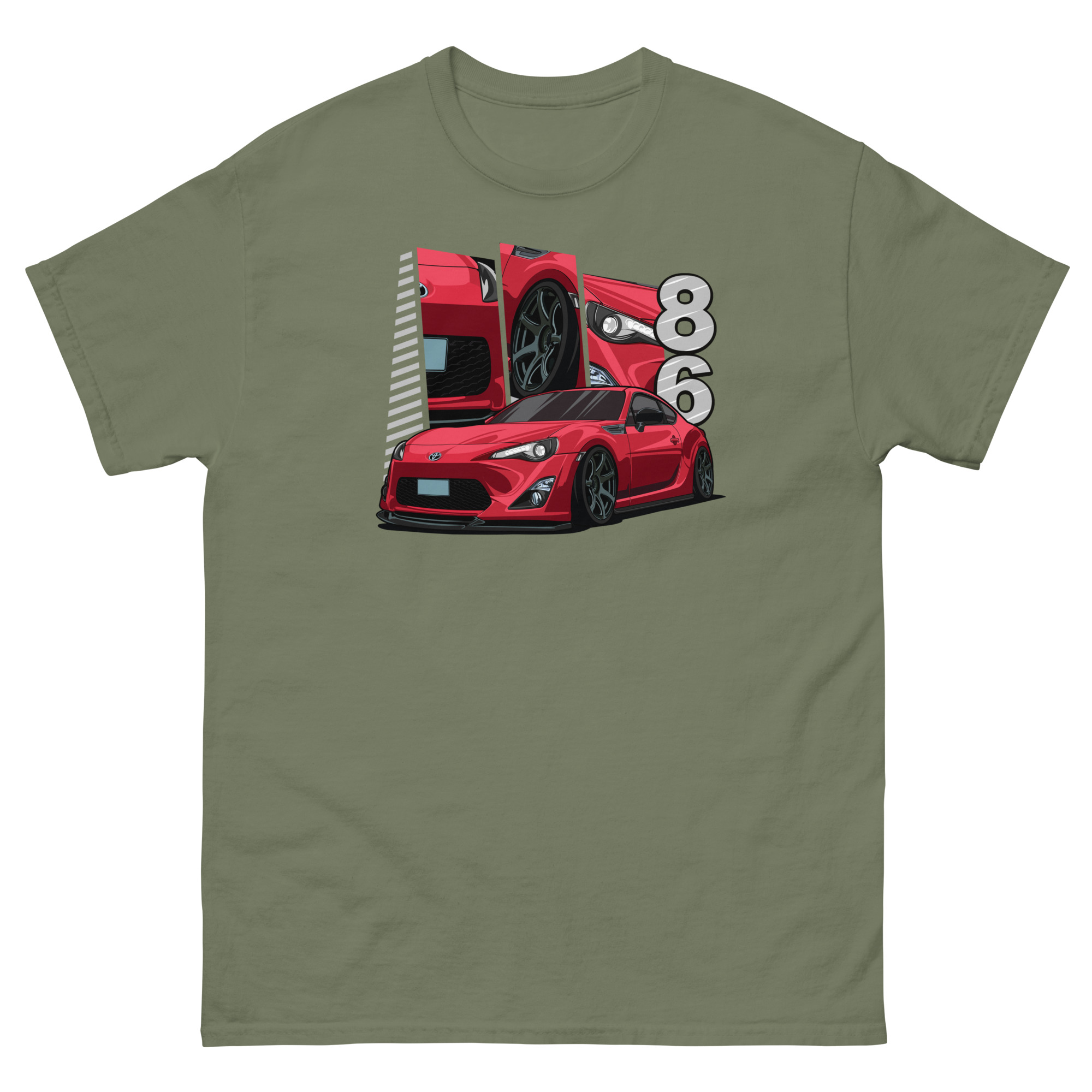 Red JDM GT86 Unisex Classic Tee - Image 15