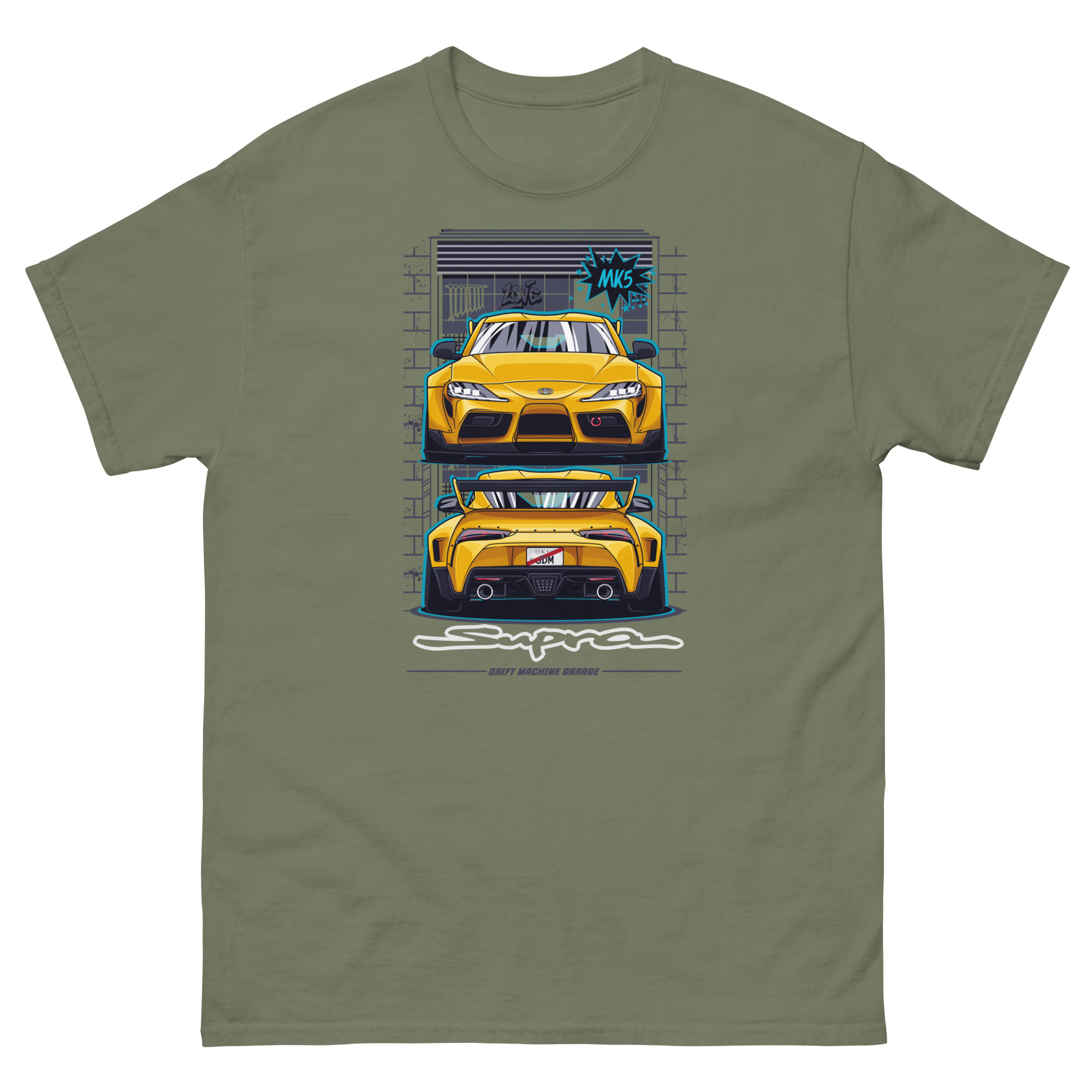 JDM Yellow Supra MK5 Unisex Classic Tee - Image 8