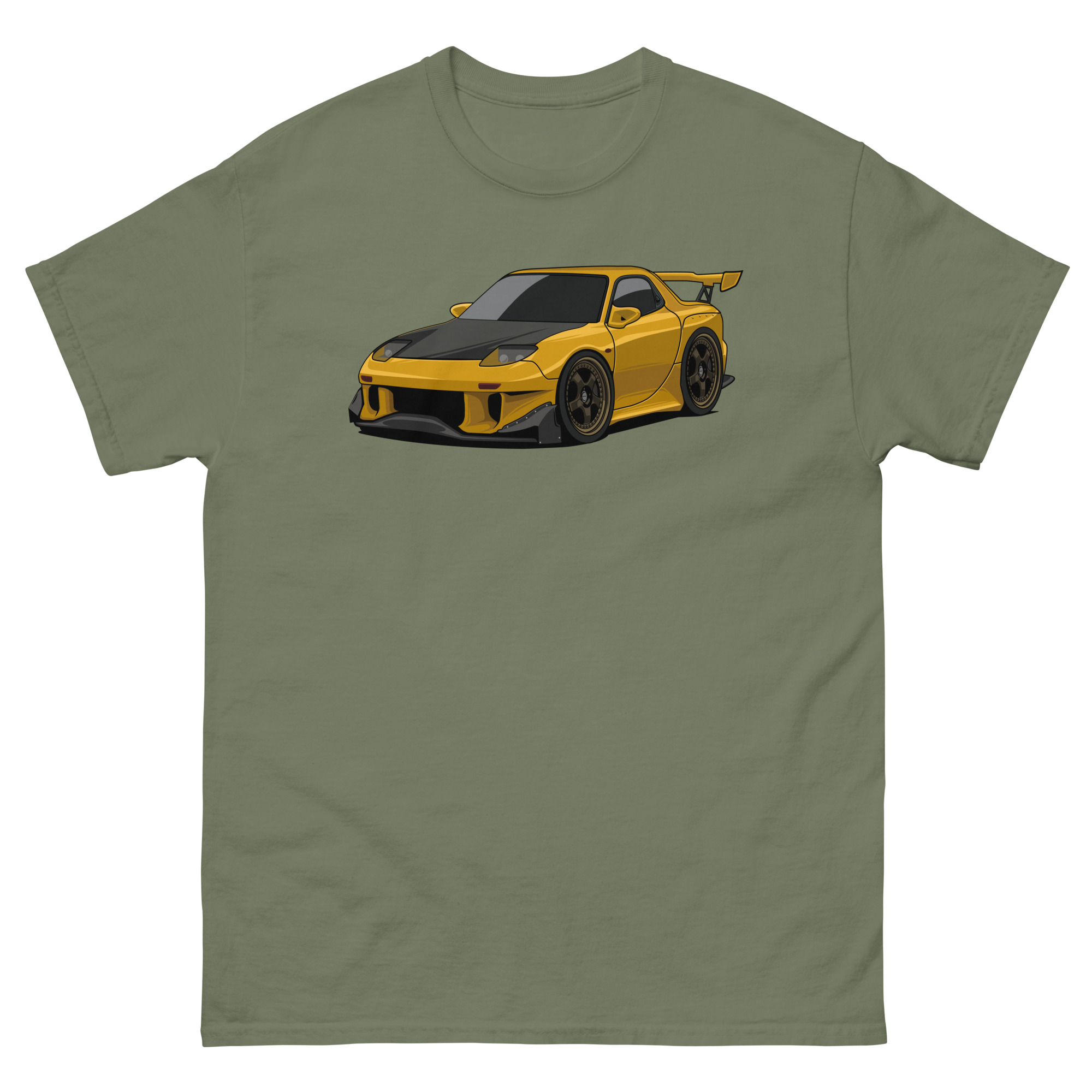 Yellow RX-7 Unisex Classic Tee - Image 15