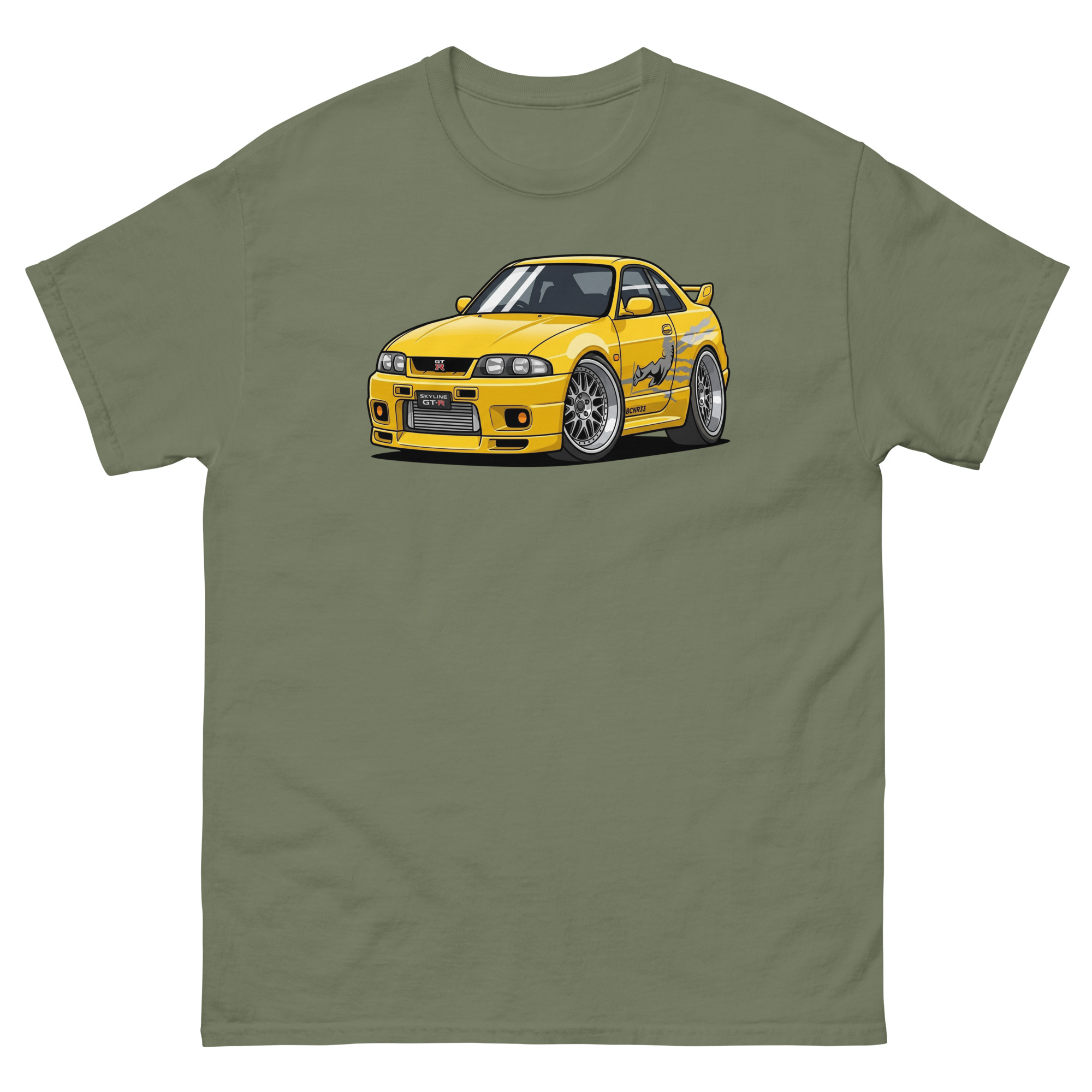 1995 Skyline GT-R R33 Chibi Style Unisex Classic Tee - Image 8