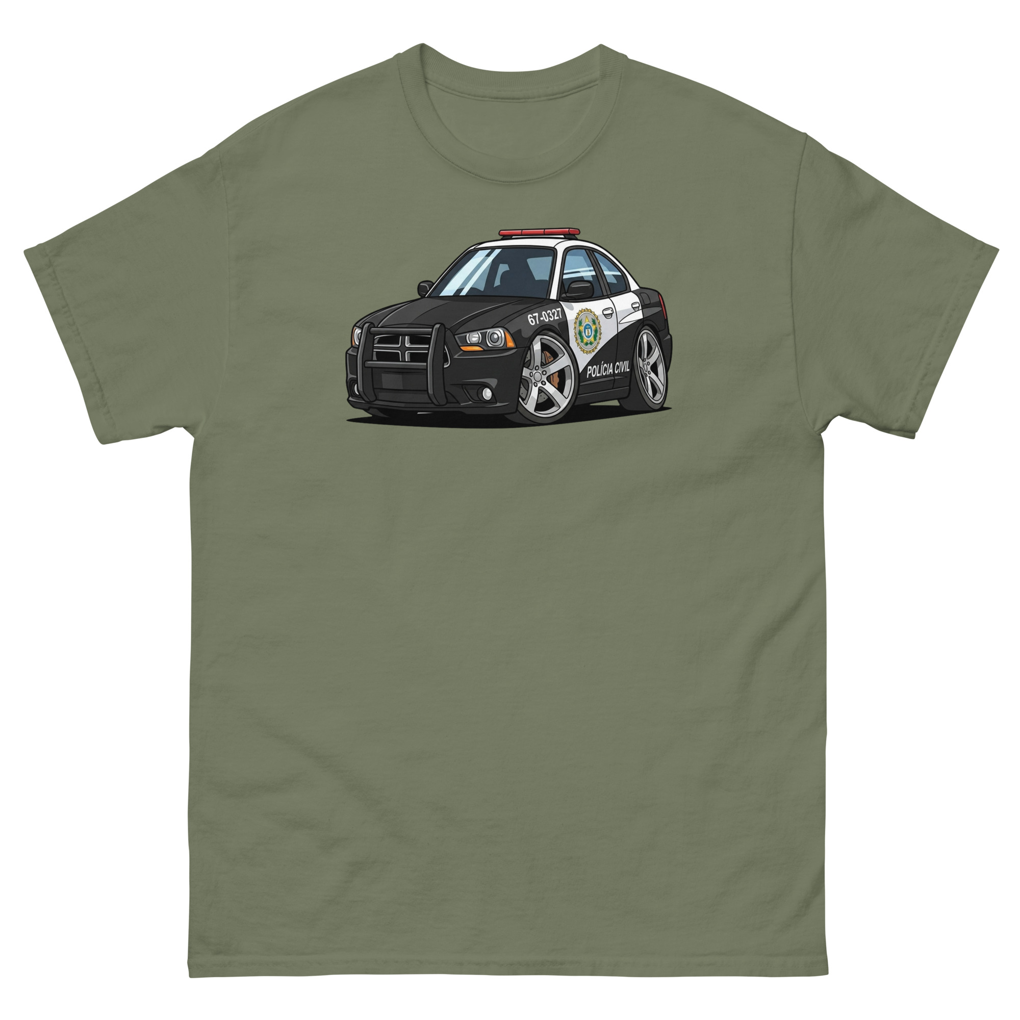 2011 Police Charger Chibi Style Unisex Classic Tee - Image 8