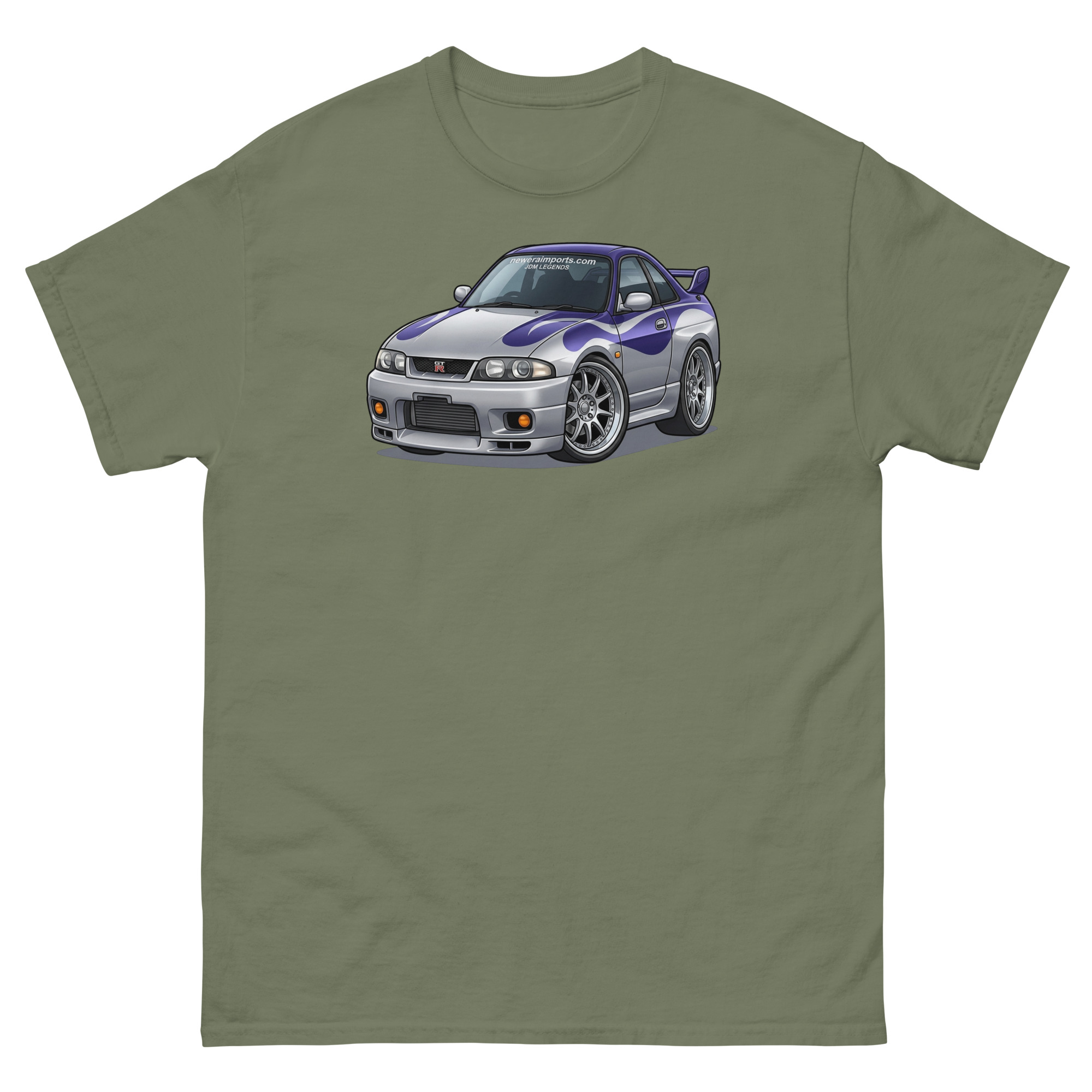 1996 Skyline GT-R R33 Chibi Style Unisex Classic Tee - Image 8